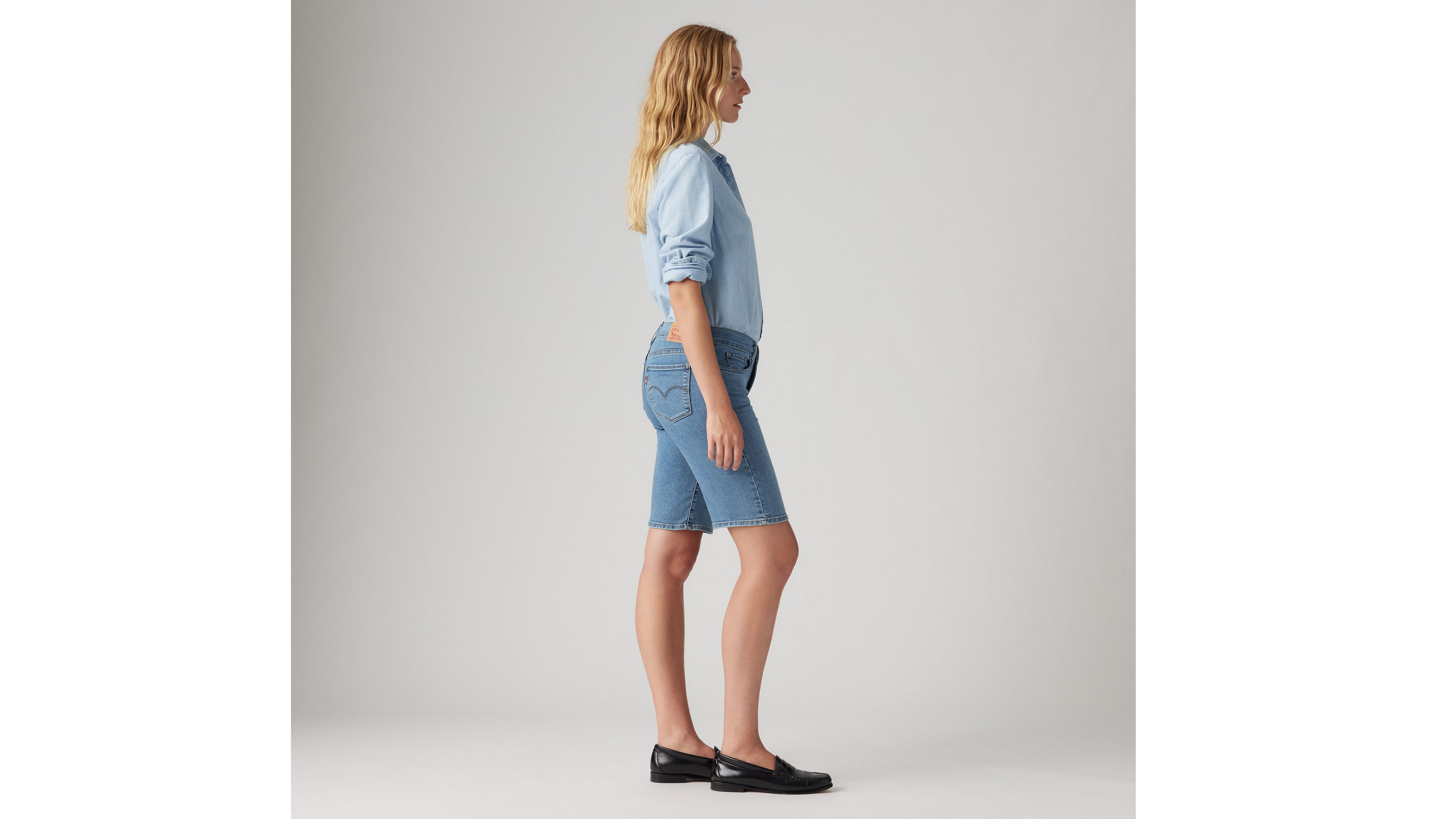 Shop Levi's Shaping Bermuda Shorts In Camp Denim Short