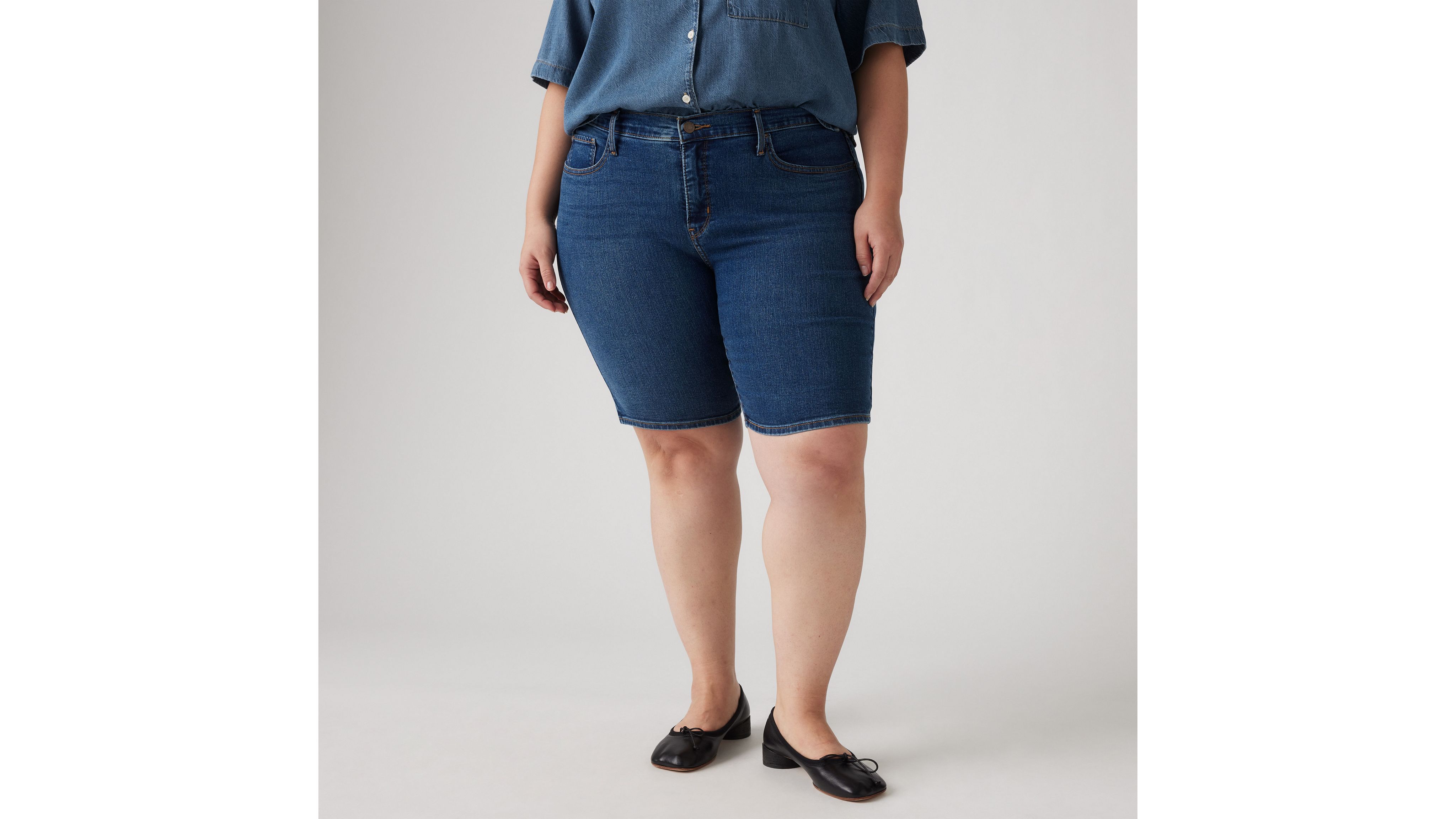 LEVI'S SHAPING BERMUDA SHORTS (PLUS SIZE) 
