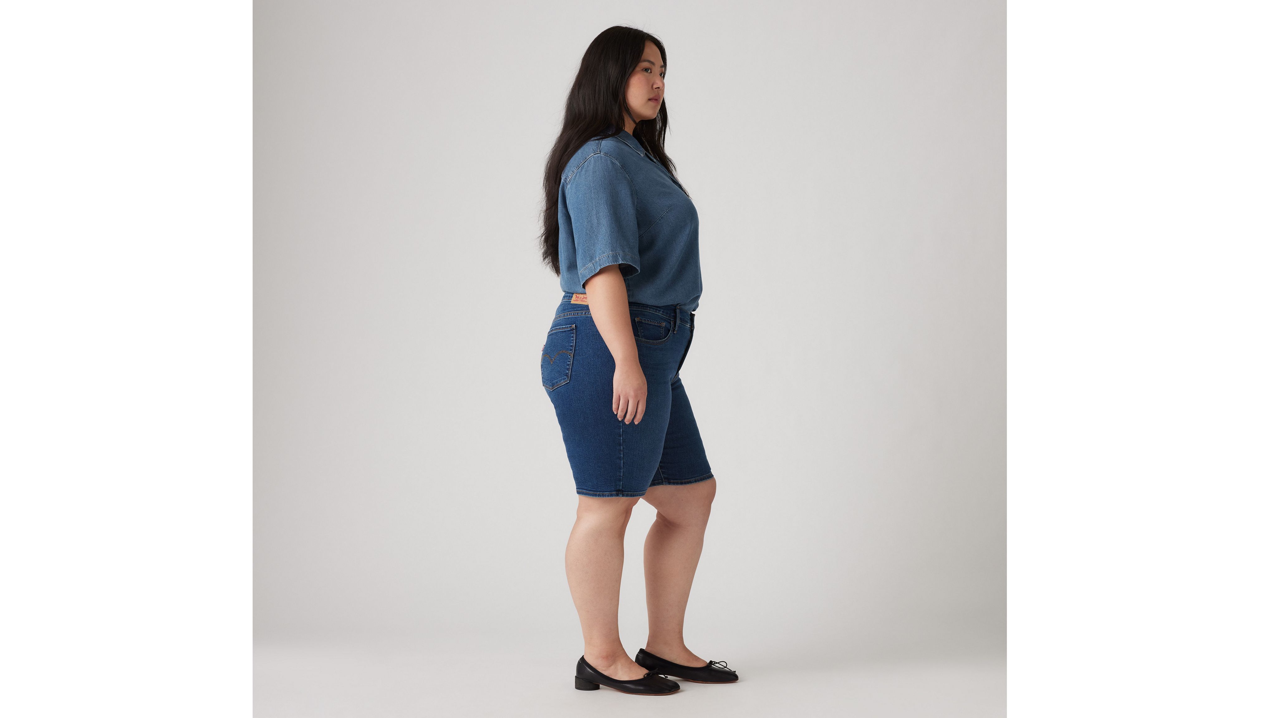 LEVI'S SHAPING BERMUDA SHORTS (PLUS SIZE) 