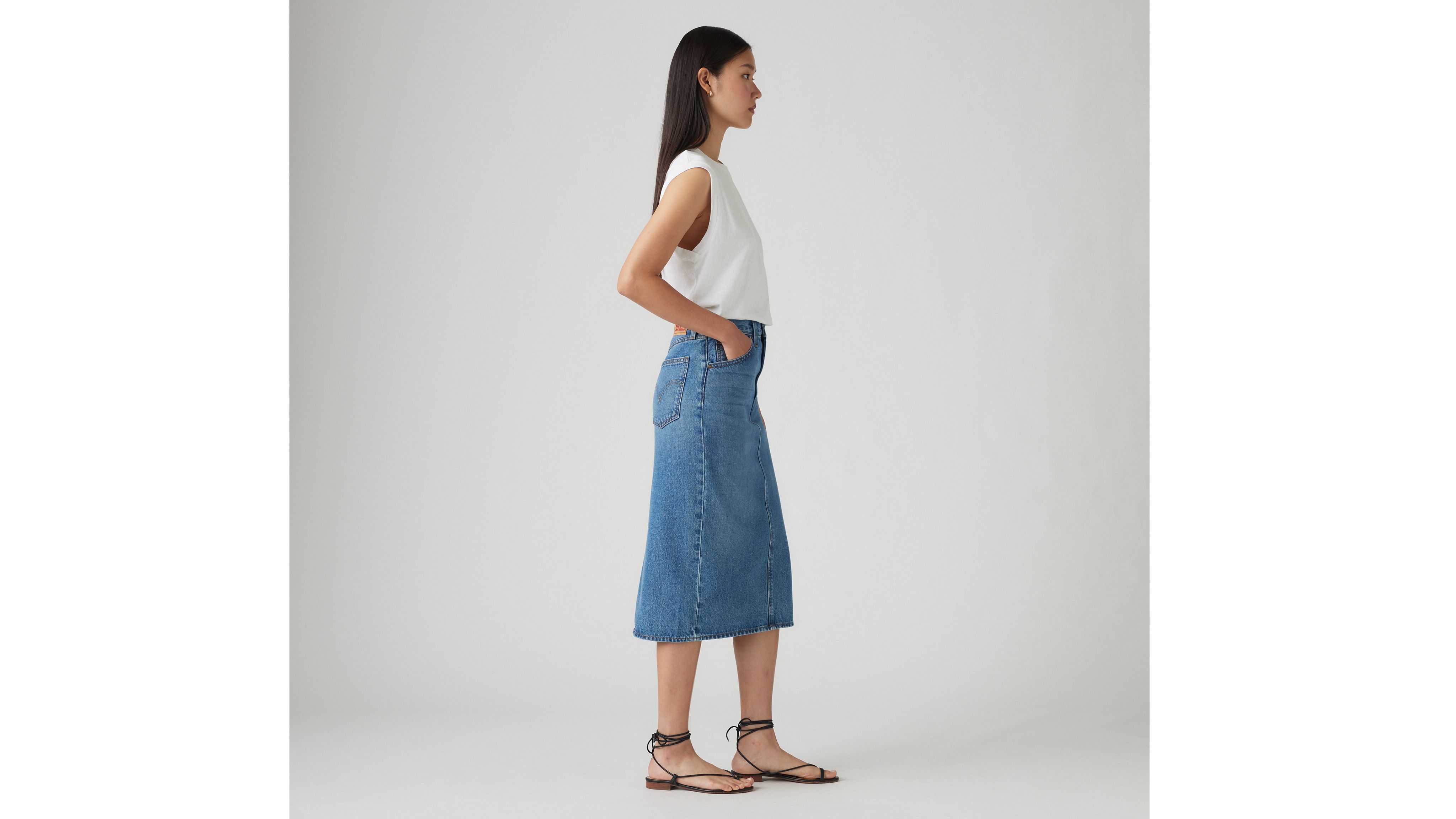 High Rise Rok Met Split - Blauw | Levi's® NL