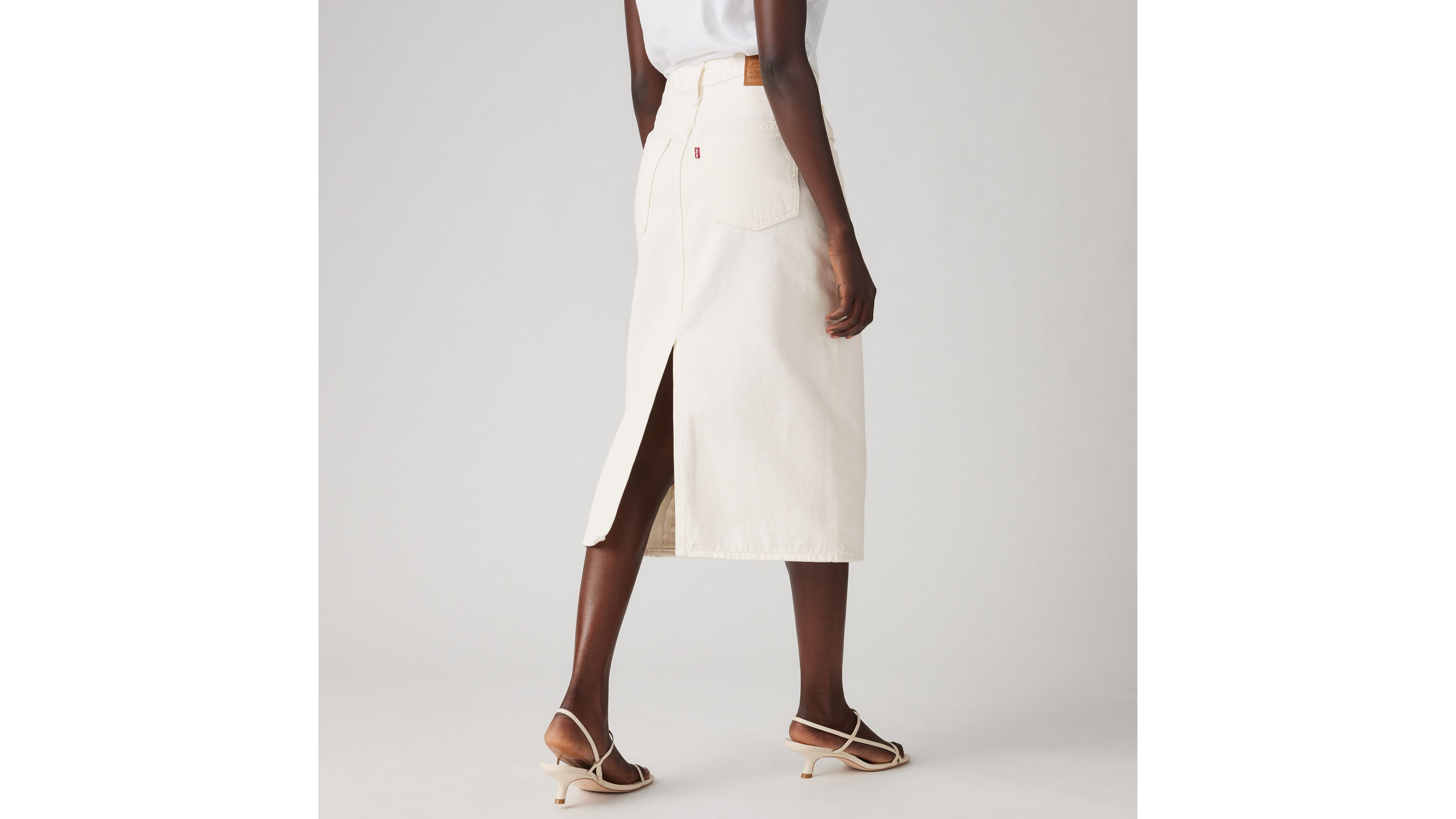 Levi's High Rise Slit Skirt In Snowing In La
