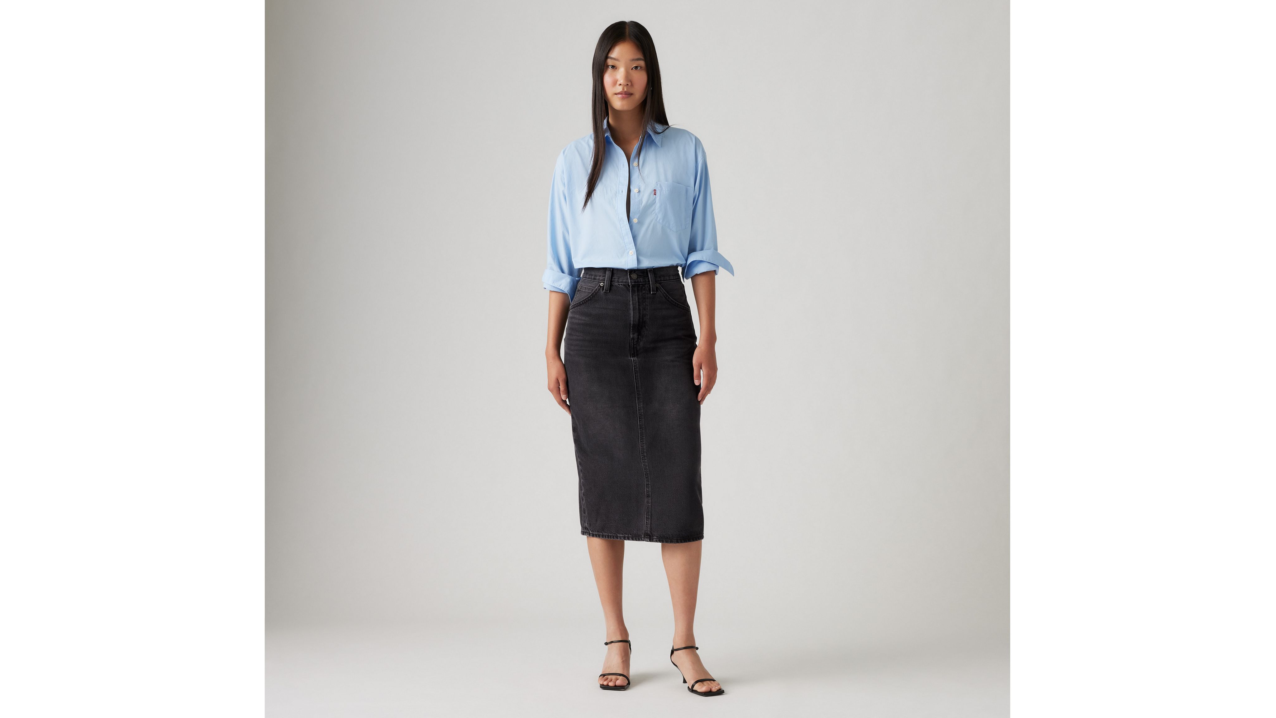 Levi's High Rise Slit Skirt In Wandering Spirit