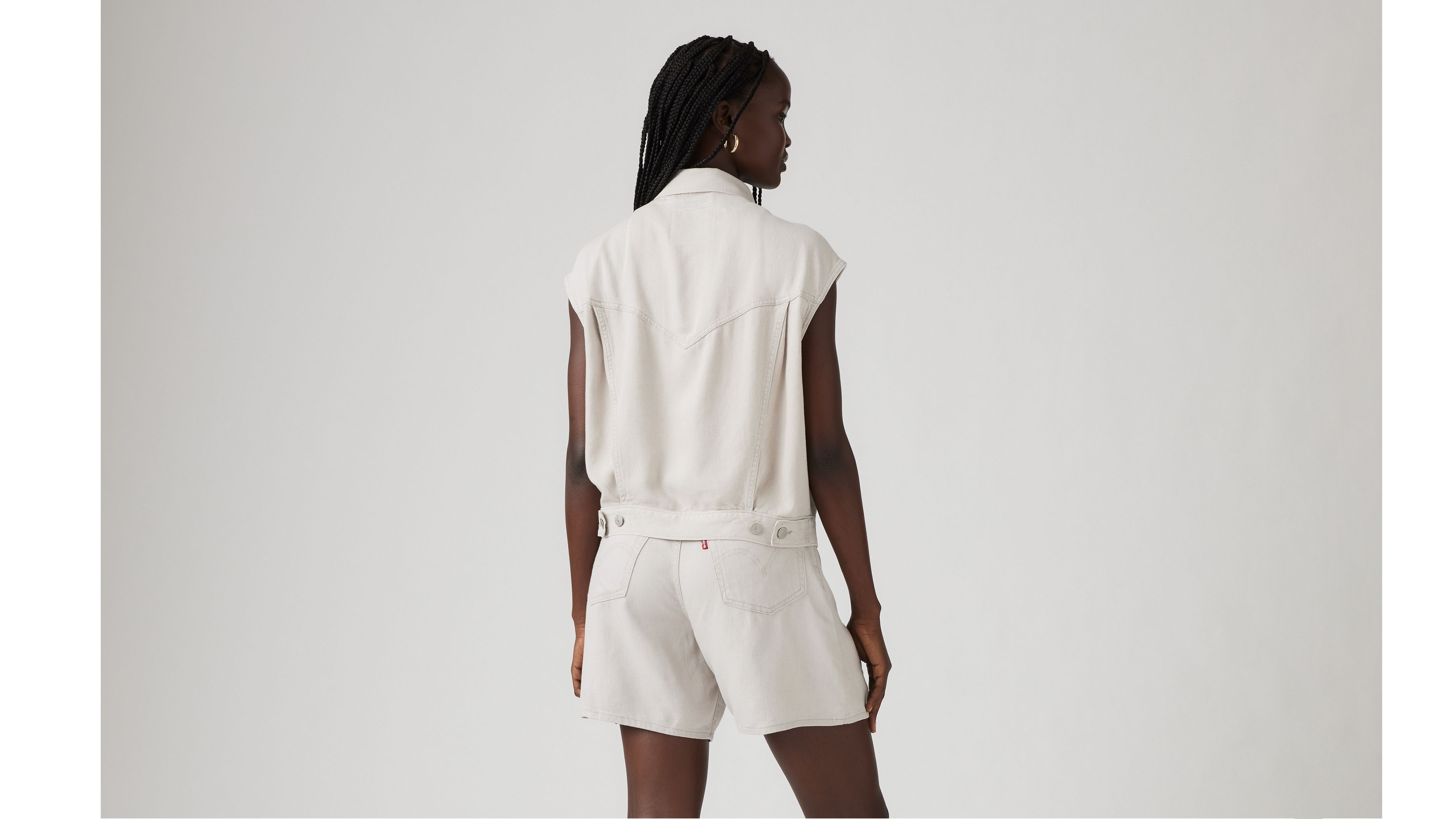 Shrunken '90s Linen Blend Lightweight Vest