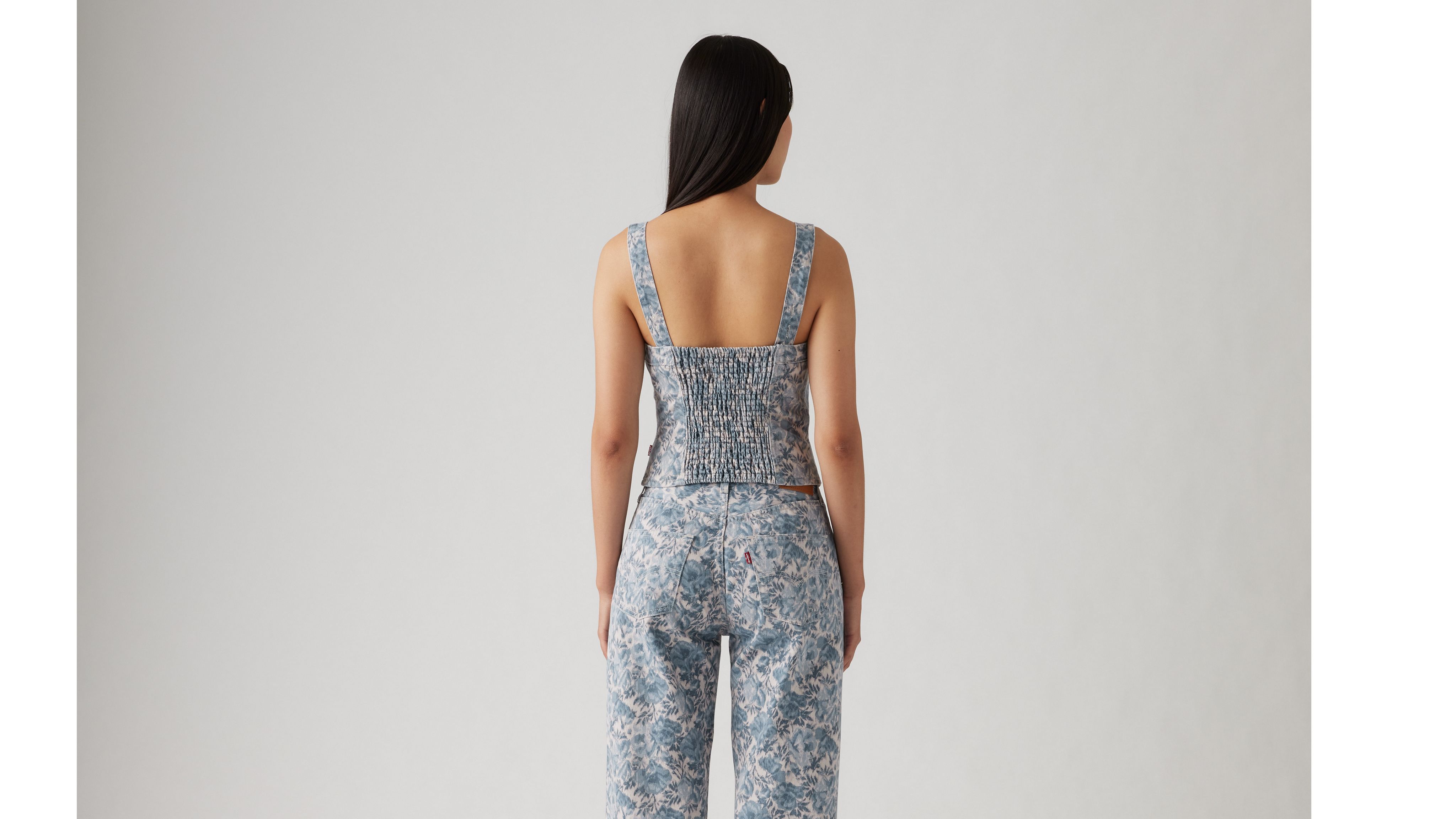 Levi's Sculpted Medium Wash Floral Bustier Top In Ophelia Floral