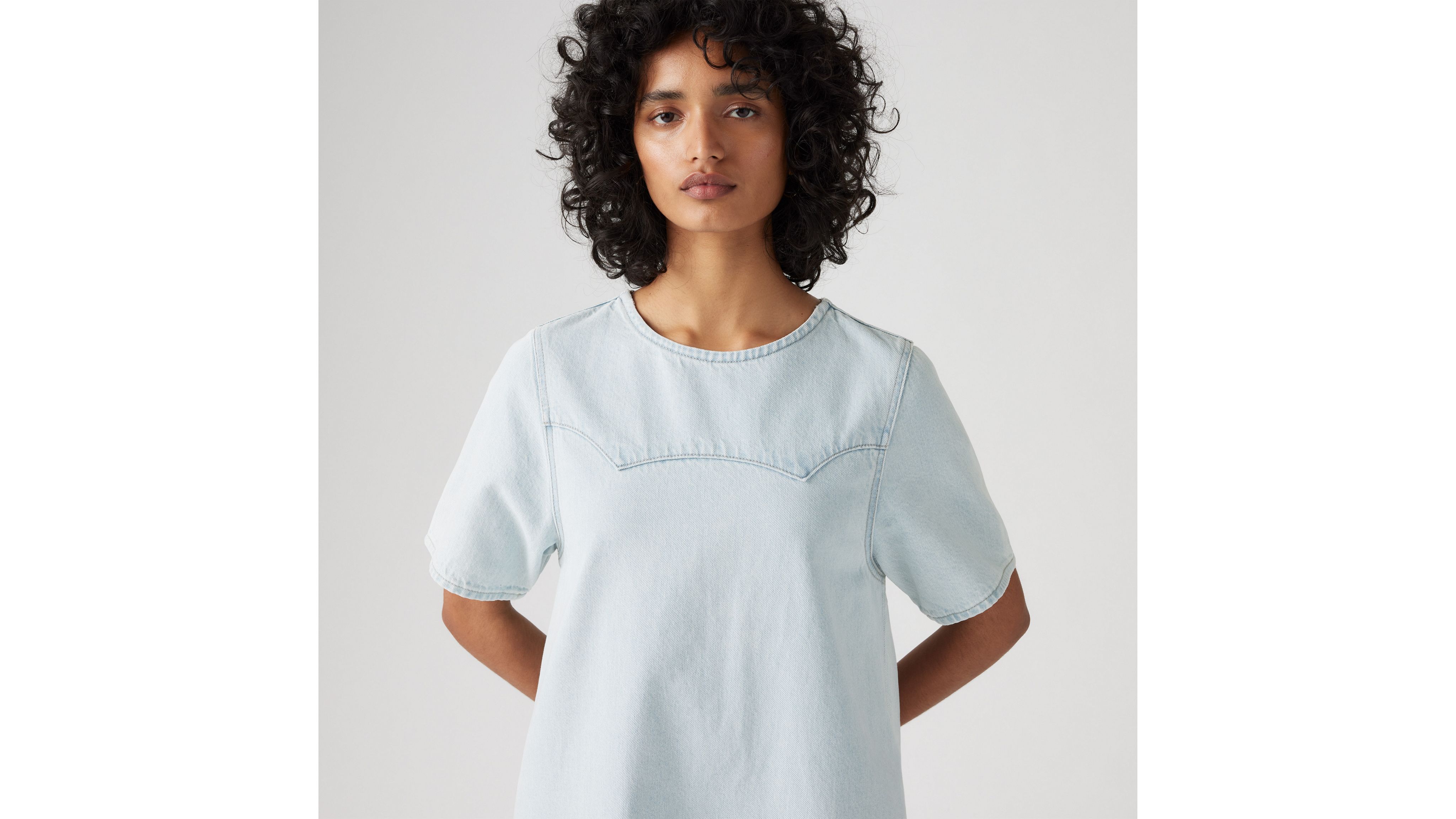 Shop Levi's Denim Tee Dress In Put It On Ice
