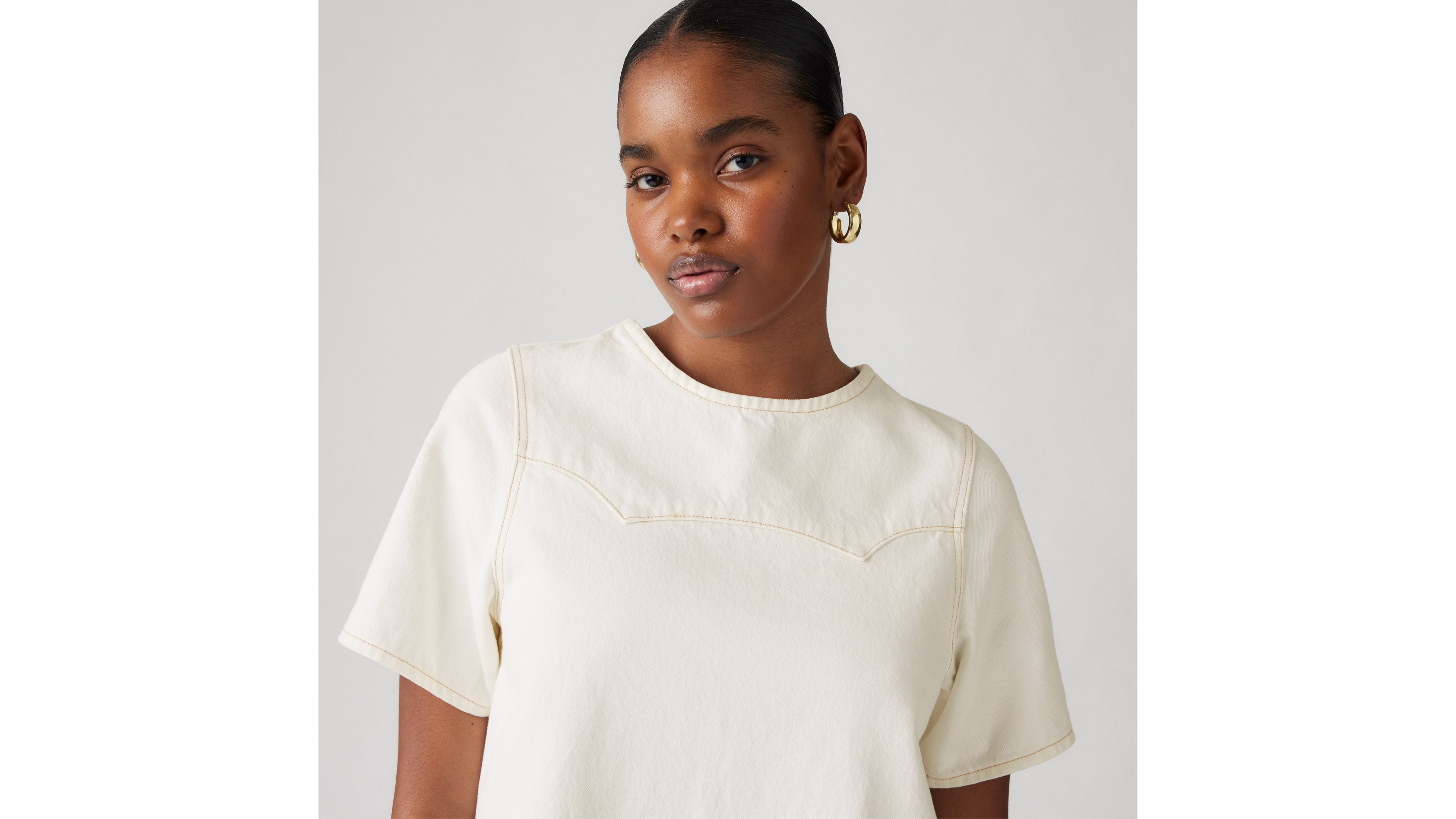 Shop Levi's Denim Tee Dress T-shirt In Snowing In La