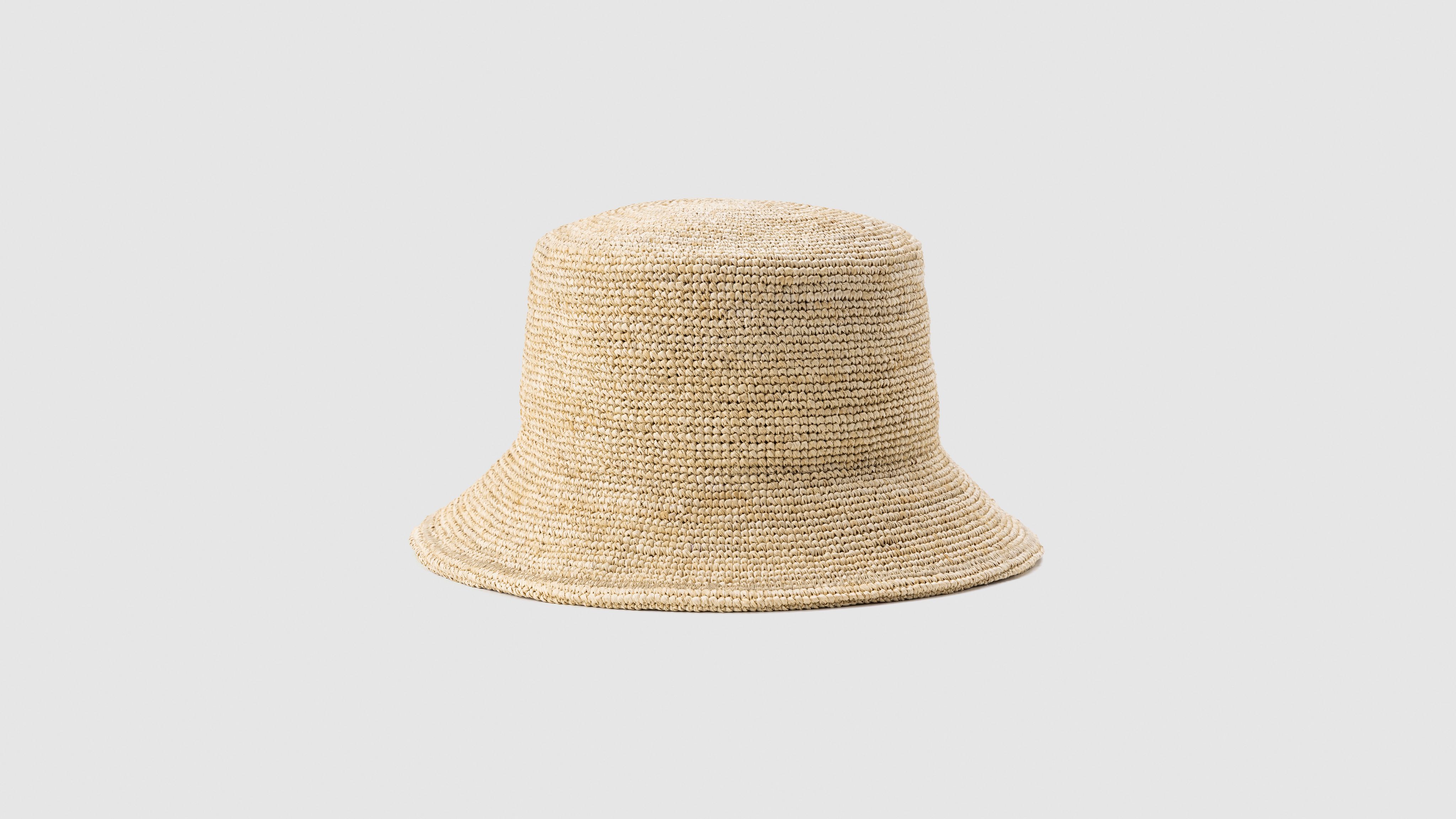 Levi's Straw Bucket Hat In Natural Tan