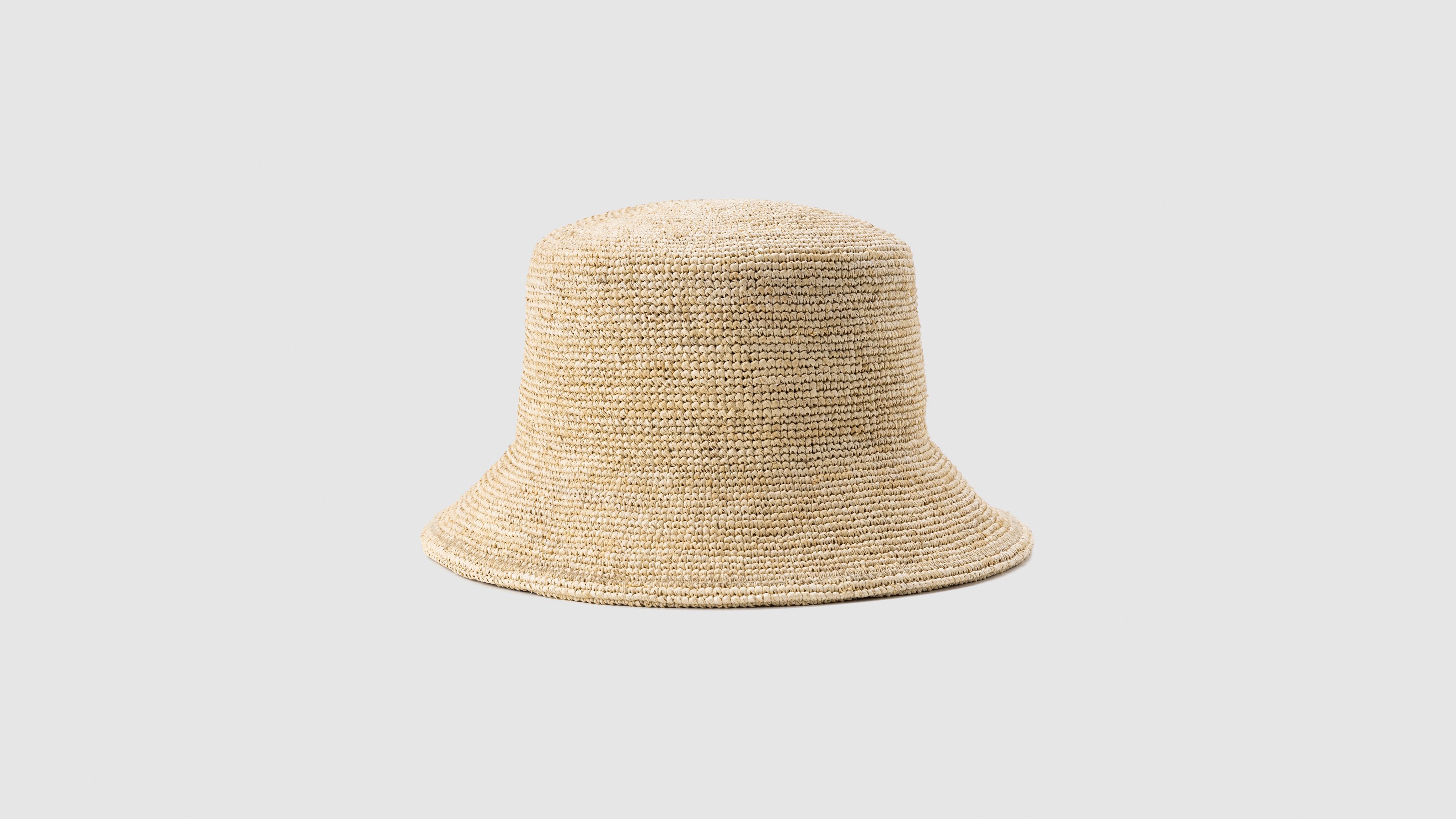 Levi's Straw Bucket Hat In Natural Tan