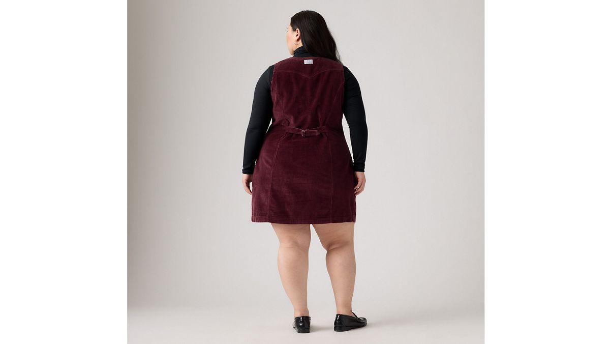 Vianna Vest Mini Dress (Plus Size) — Merlot - Red