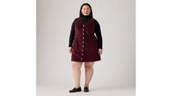 Vianna Vest Mini Dress (Plus Size) — Merlot - Red 2