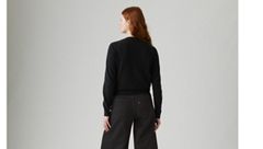 Supersoft Pointelle Crewneck Cardigan — Anthracite Night - Black 3