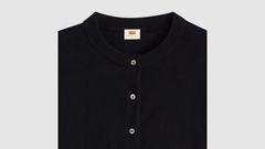 Supersoft Pointelle Crewneck Cardigan — Anthracite Night - Black 6