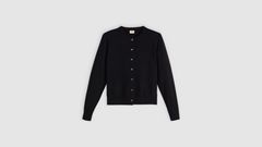 Supersoft Pointelle Crewneck Cardigan — Anthracite Night - Black 5