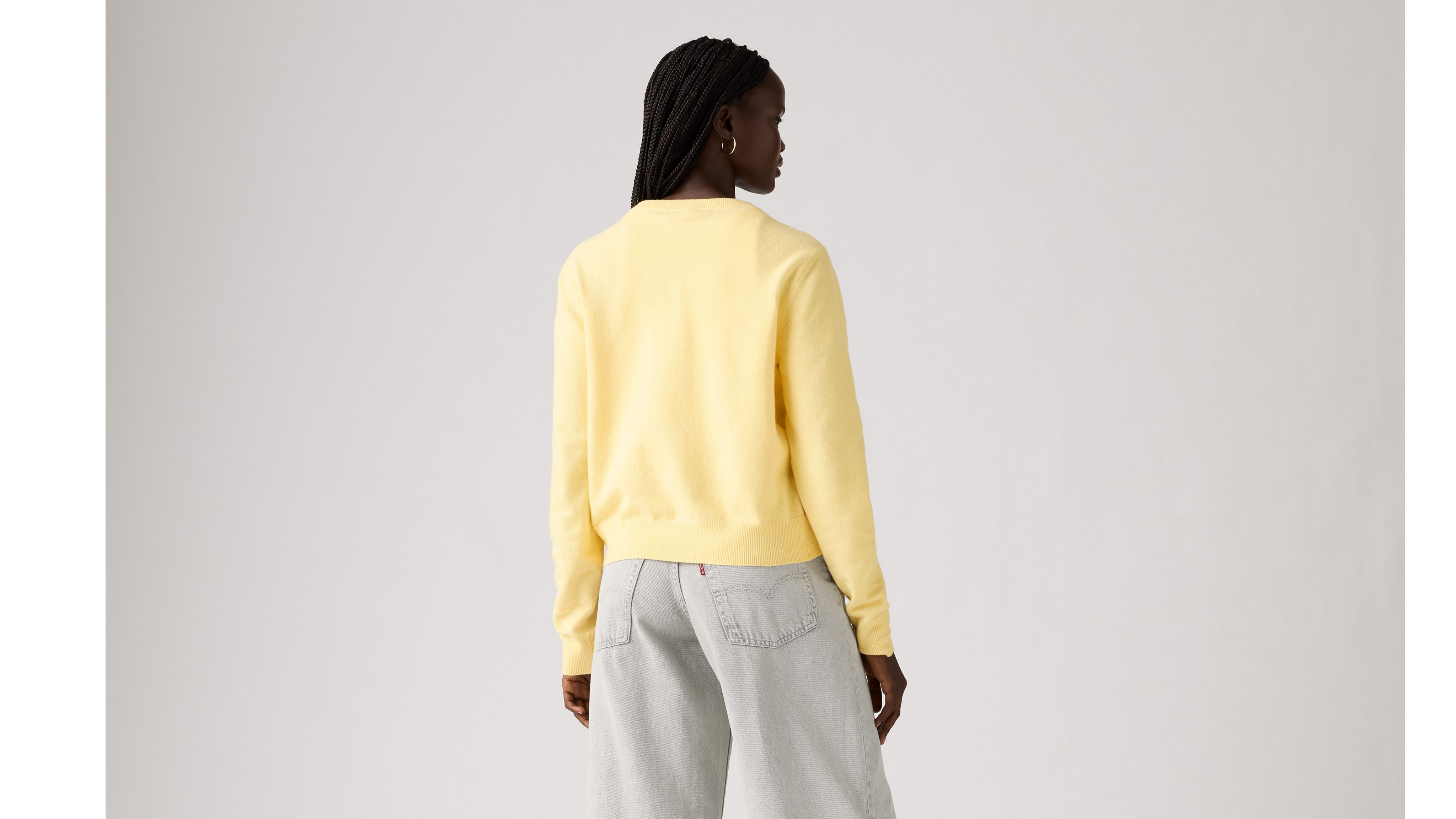 Levi's Supersoft Crewneck Cardigan In Gold