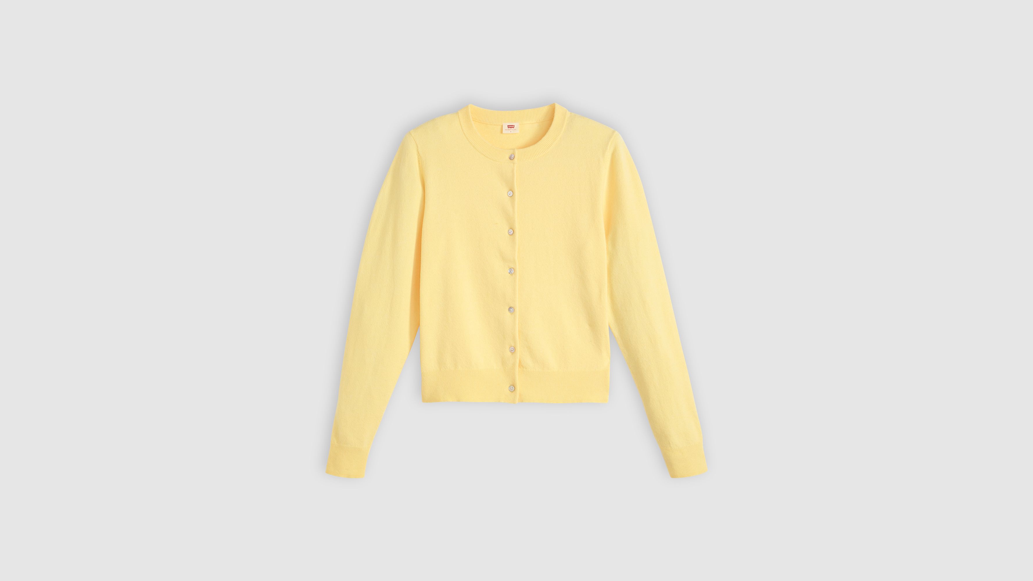 Levi's Supersoft Crewneck Cardigan In Gold