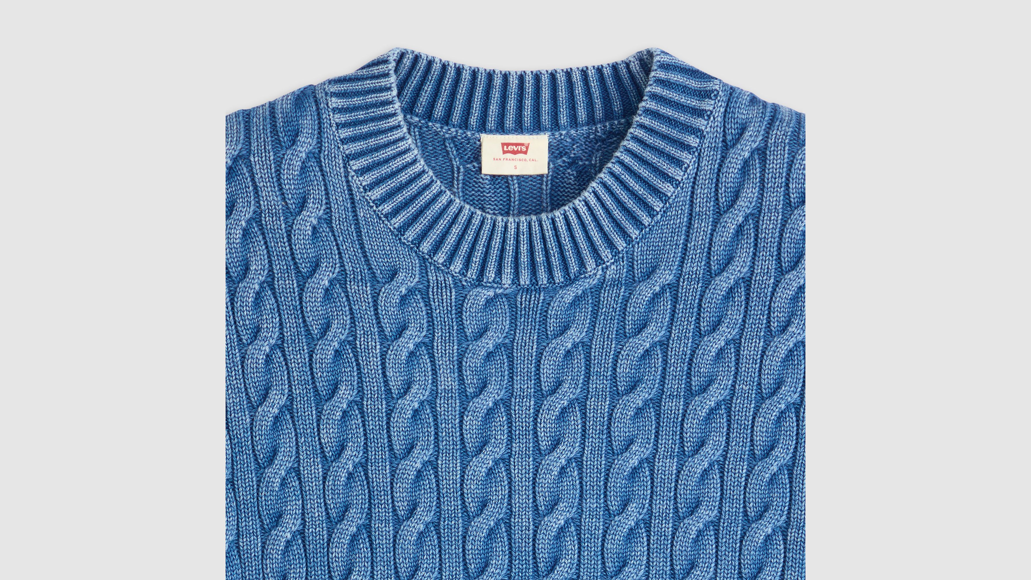 Boyfriend Cable Crewneck Pullover