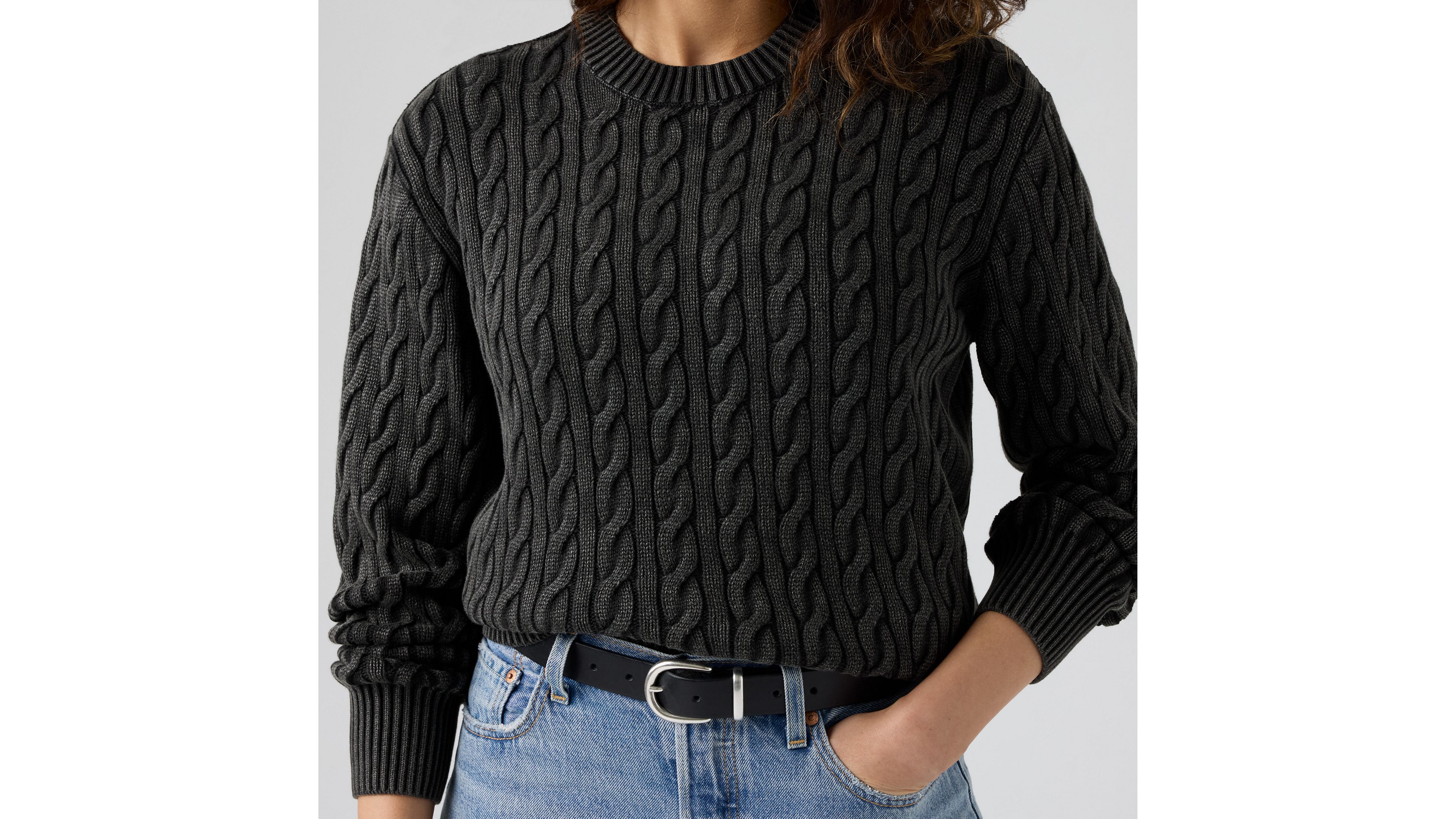 Boyfriend Cable Crewneck Pullover 4