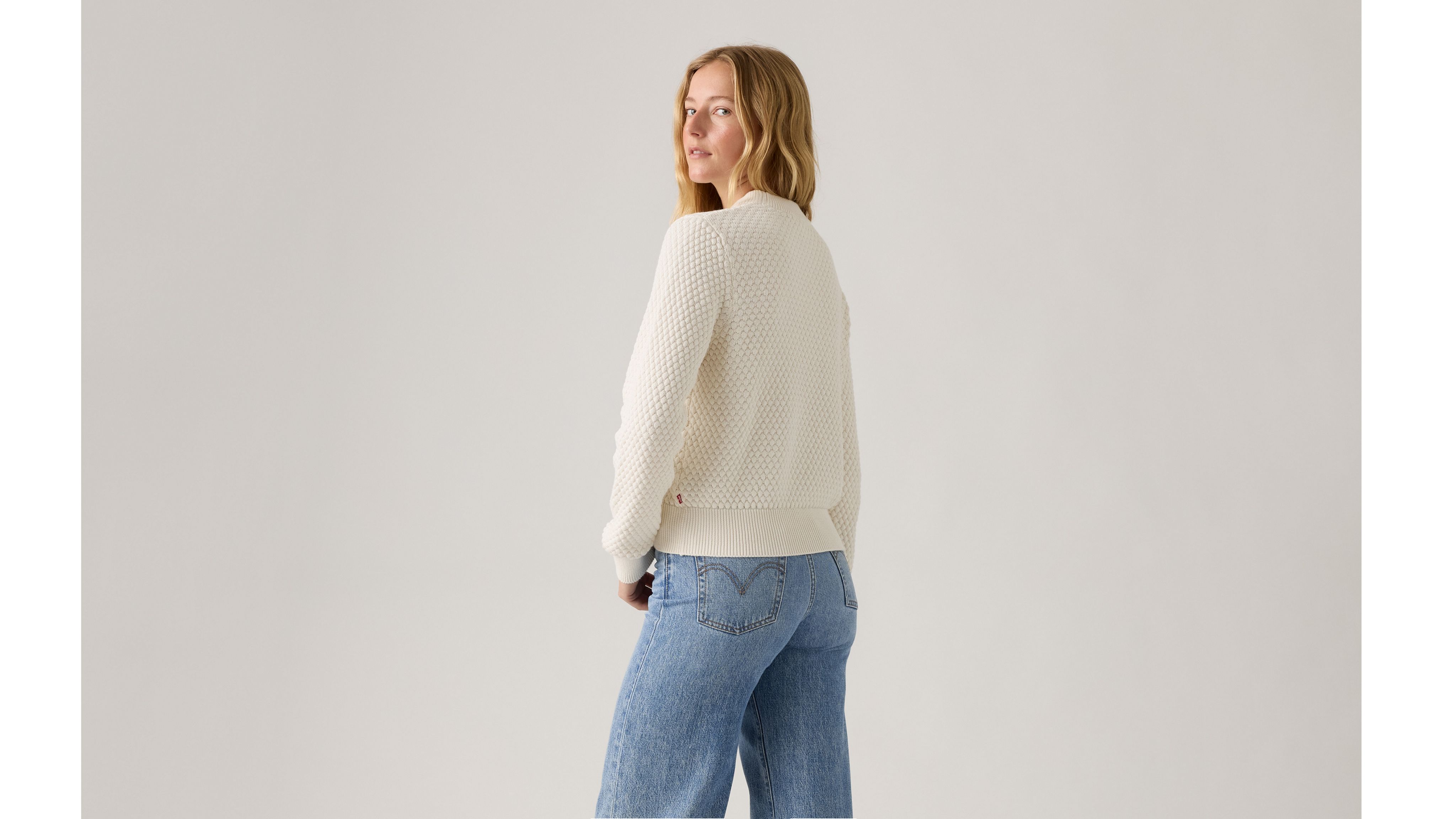 Levi's Snowflake Crew Sweater In White