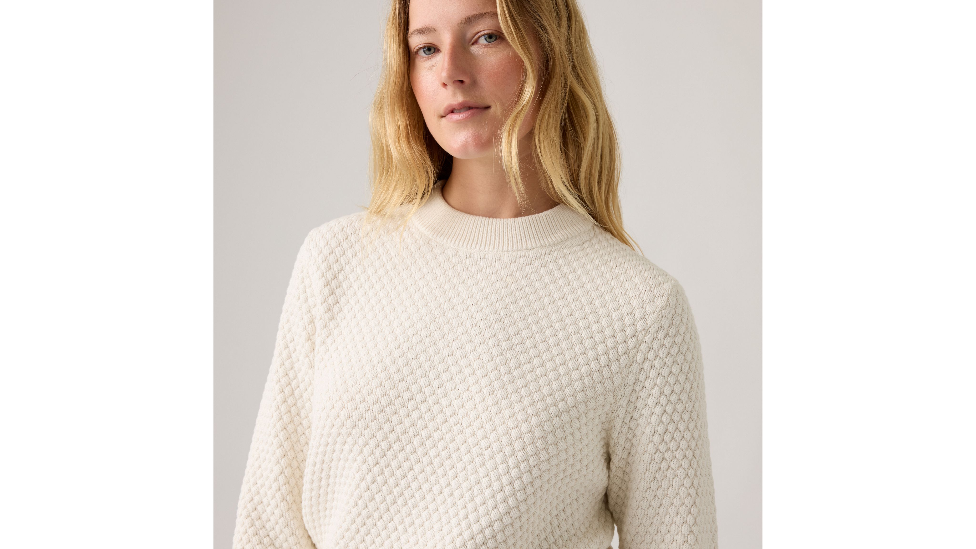 Levi's Snowflake Crew Sweater In White