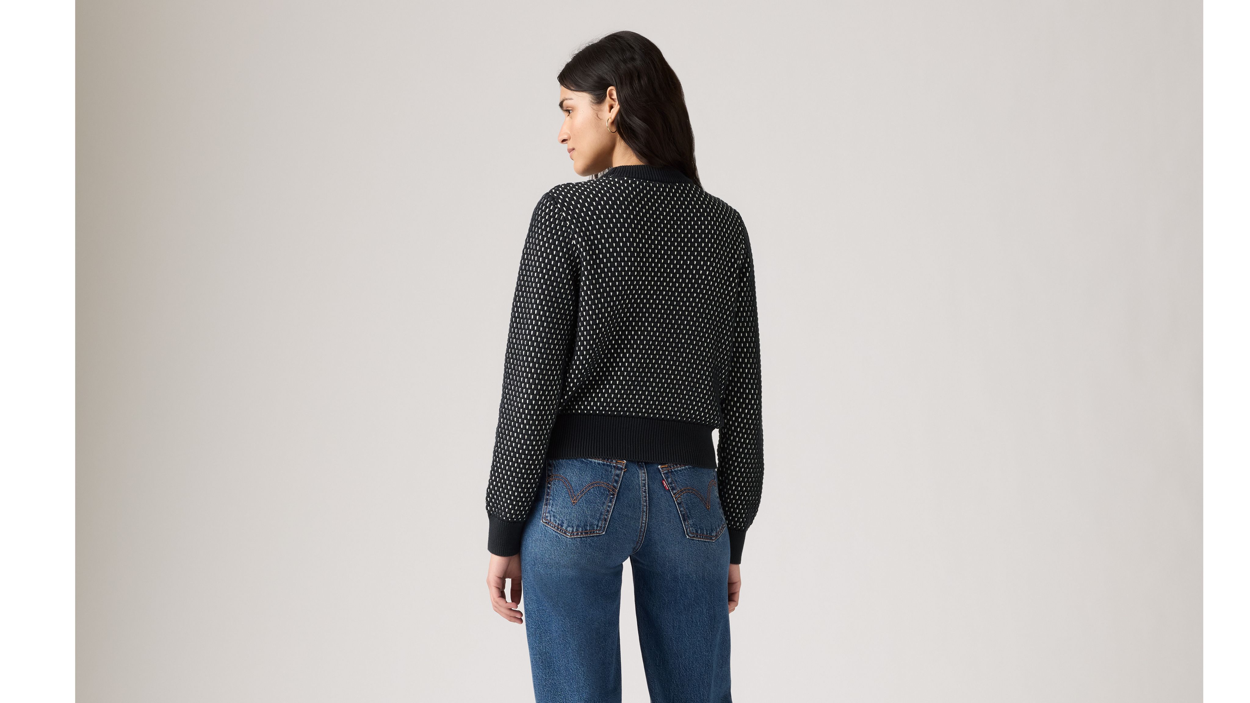 Levi's Snowflake Crew Sweater In Gray