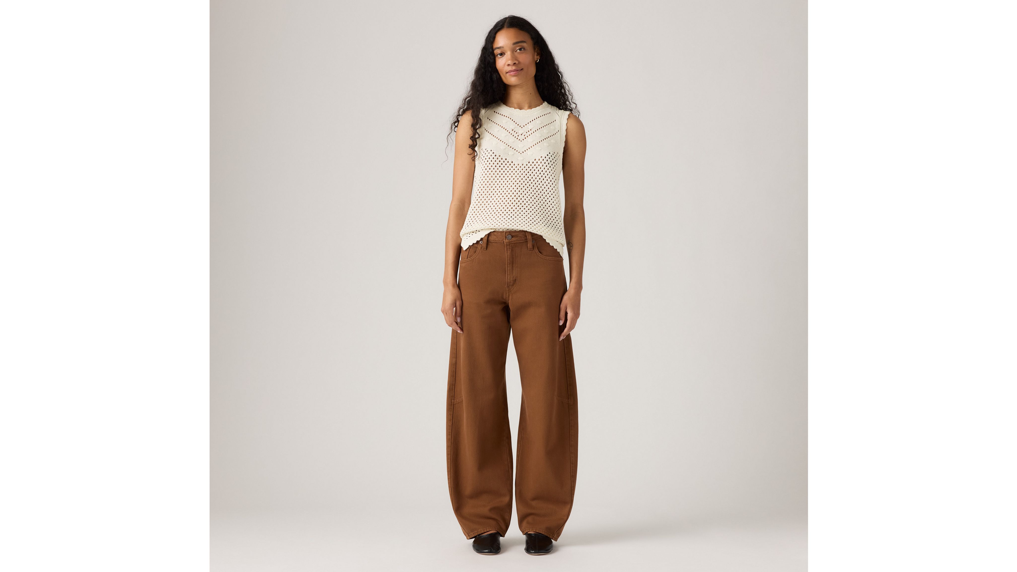 Levi's Baggy Dad Barrel Women's Jeans 33x32 In Brown