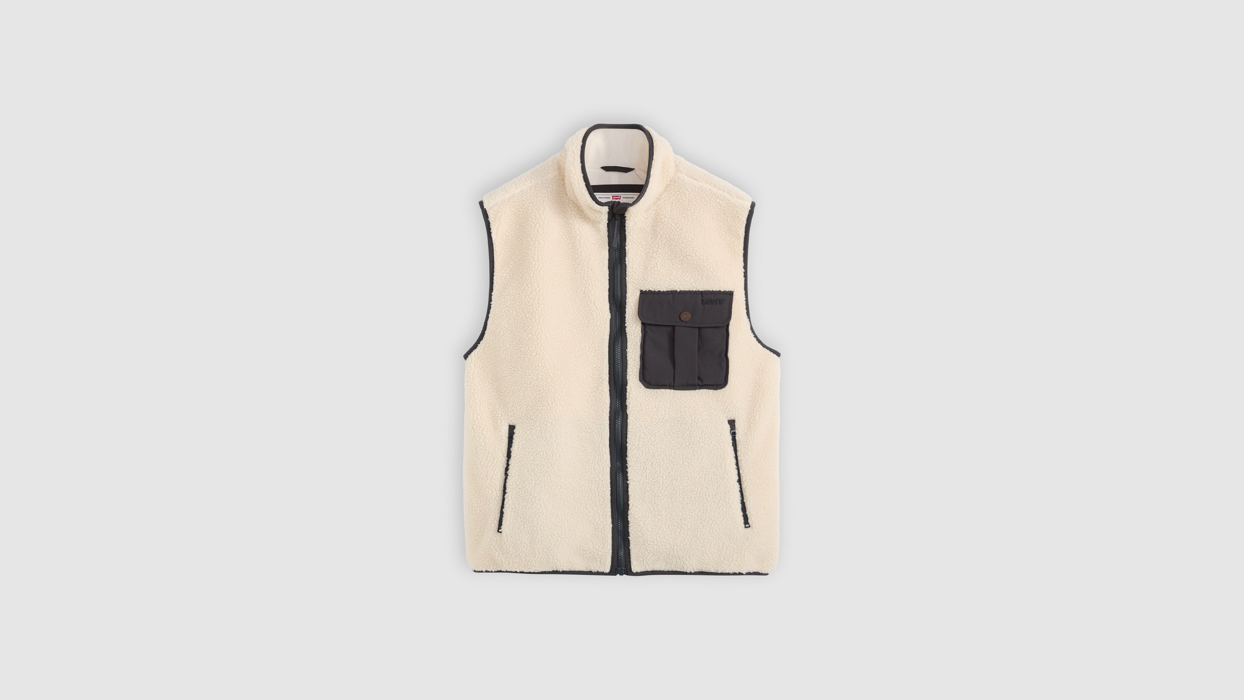 Gilet Sherpa Summit Levi's Pour Homme - Coupe Relaxed, Doux, Avec Zip Et Poches Latérales