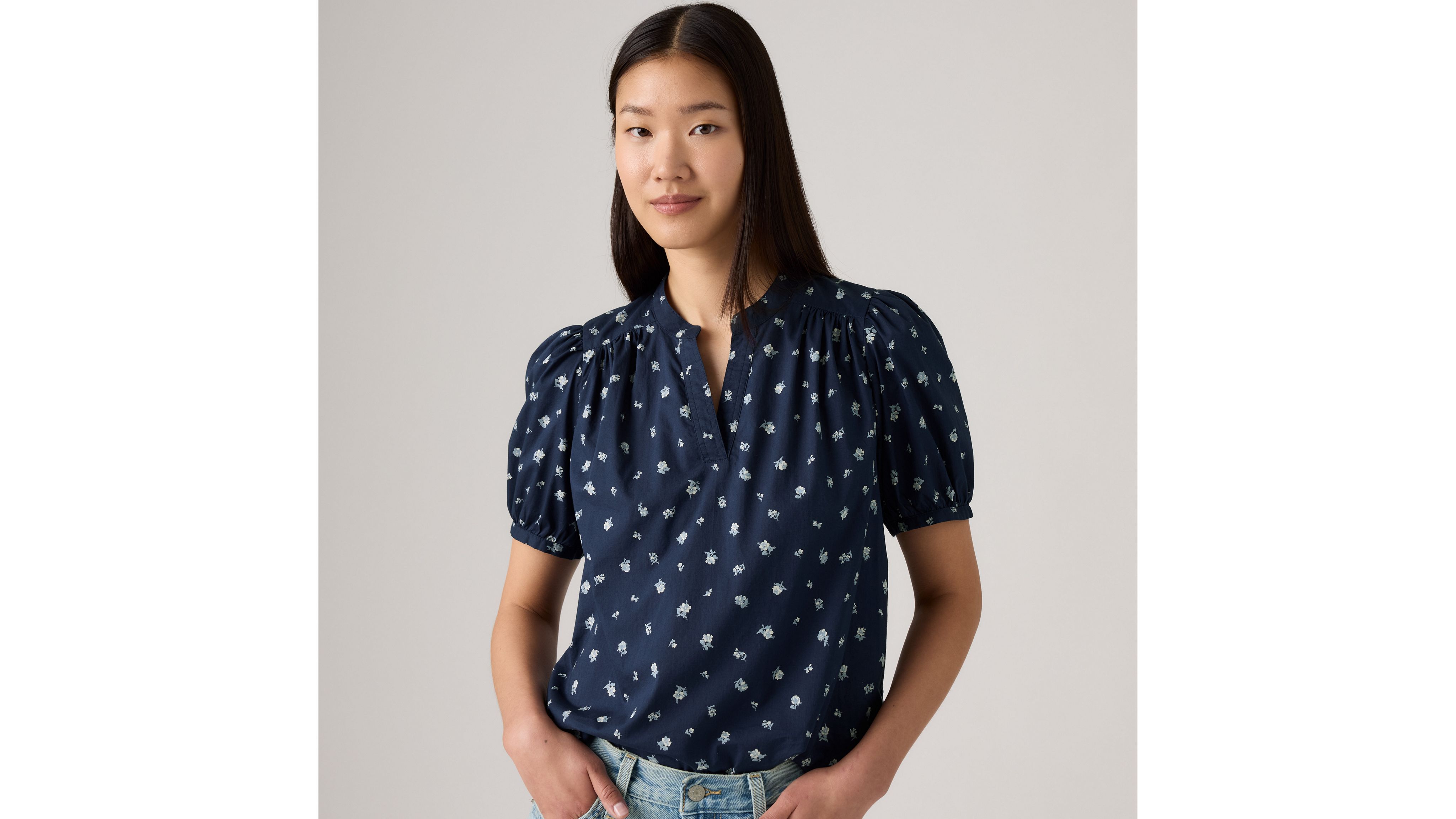 Amelie Poplin Blouse - Blue | Levi's® US