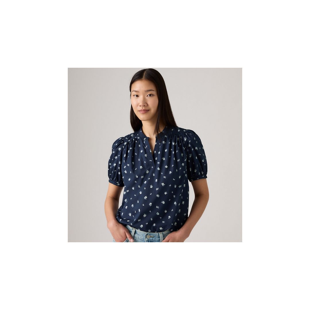 Levi's Amelie Poplin Blouse In Blue