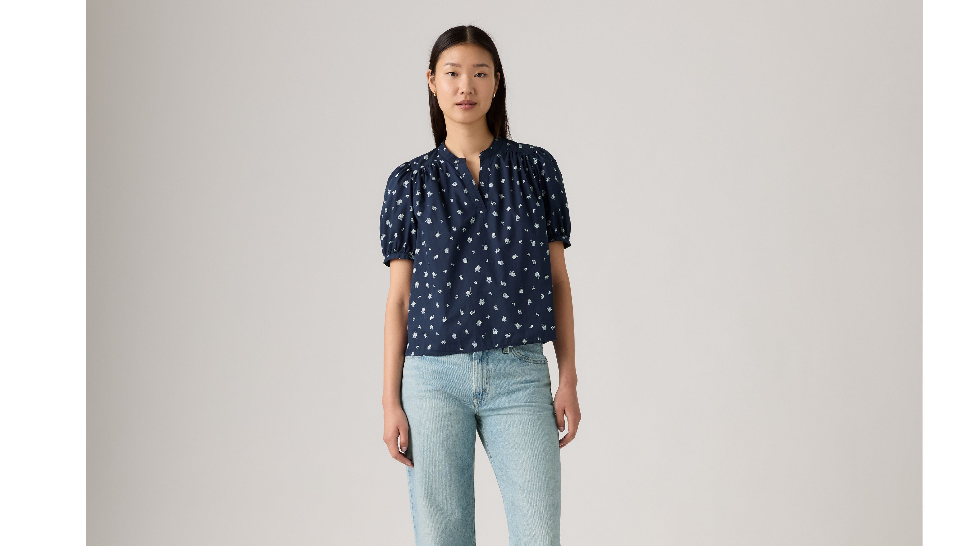Levi's Amelie Poplin Blouse In Blue