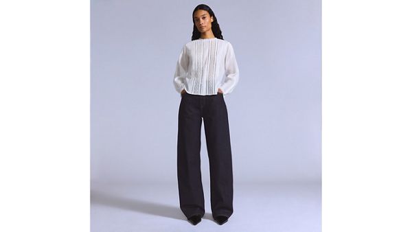 Women's Drop Barrel Jeans — New Rinse - Dark Wash