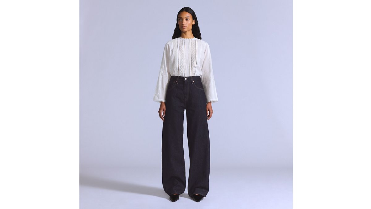 Women's Drop Barrel Jeans — New Rinse - Dark Wash