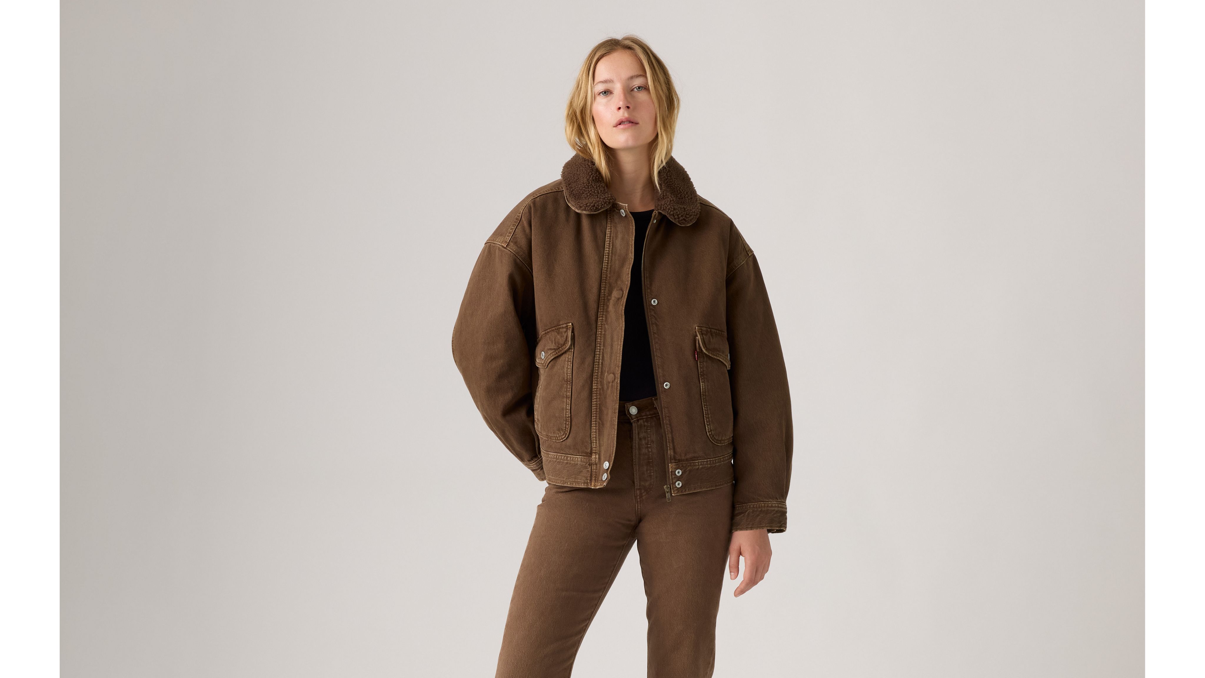 Everyday Bomber with Faux Shearling Collar 13