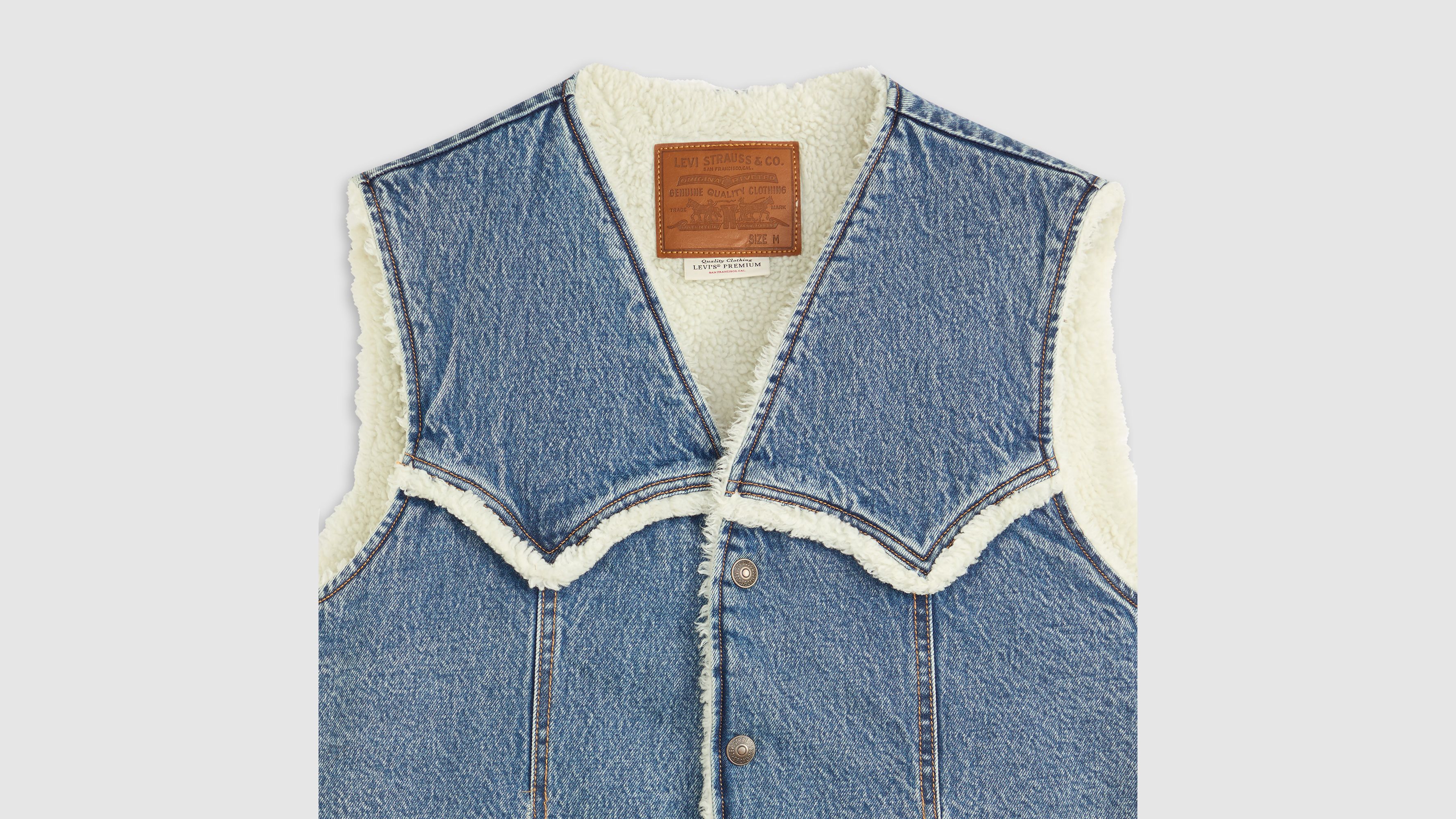 Western Denim Sherpa Vest