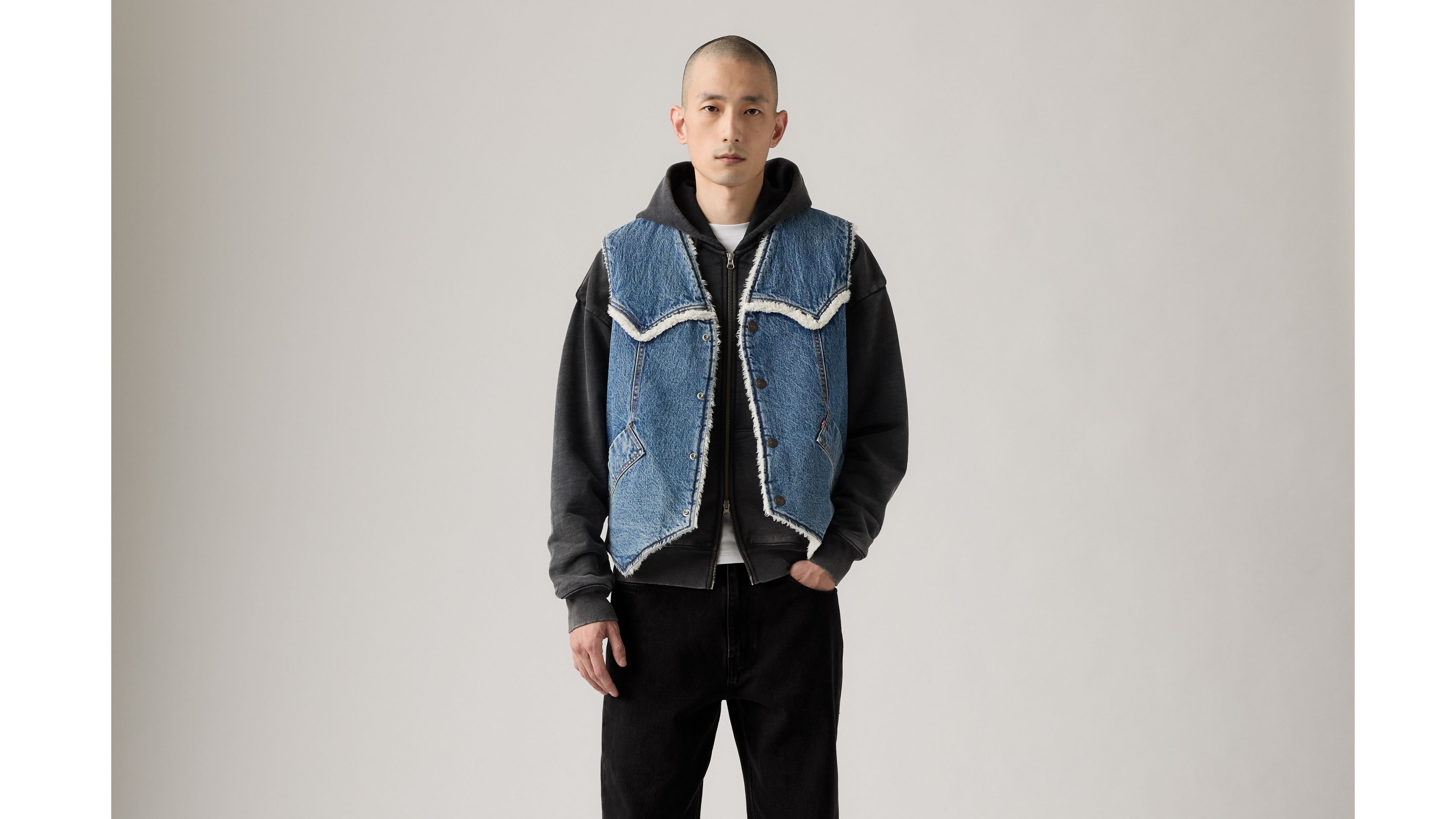 Western Denim Sherpa Vest