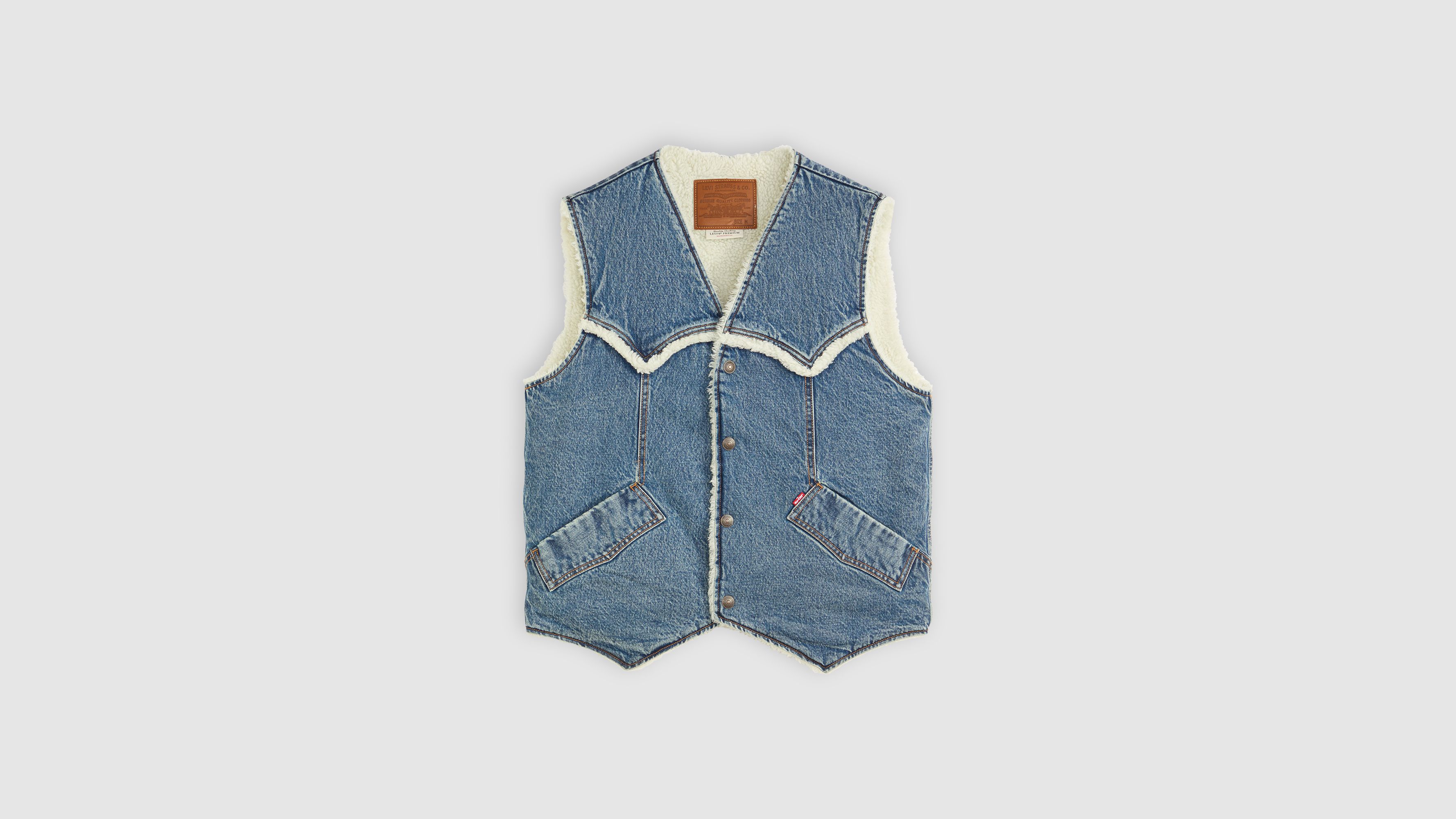 Western Denim Sherpa Vest