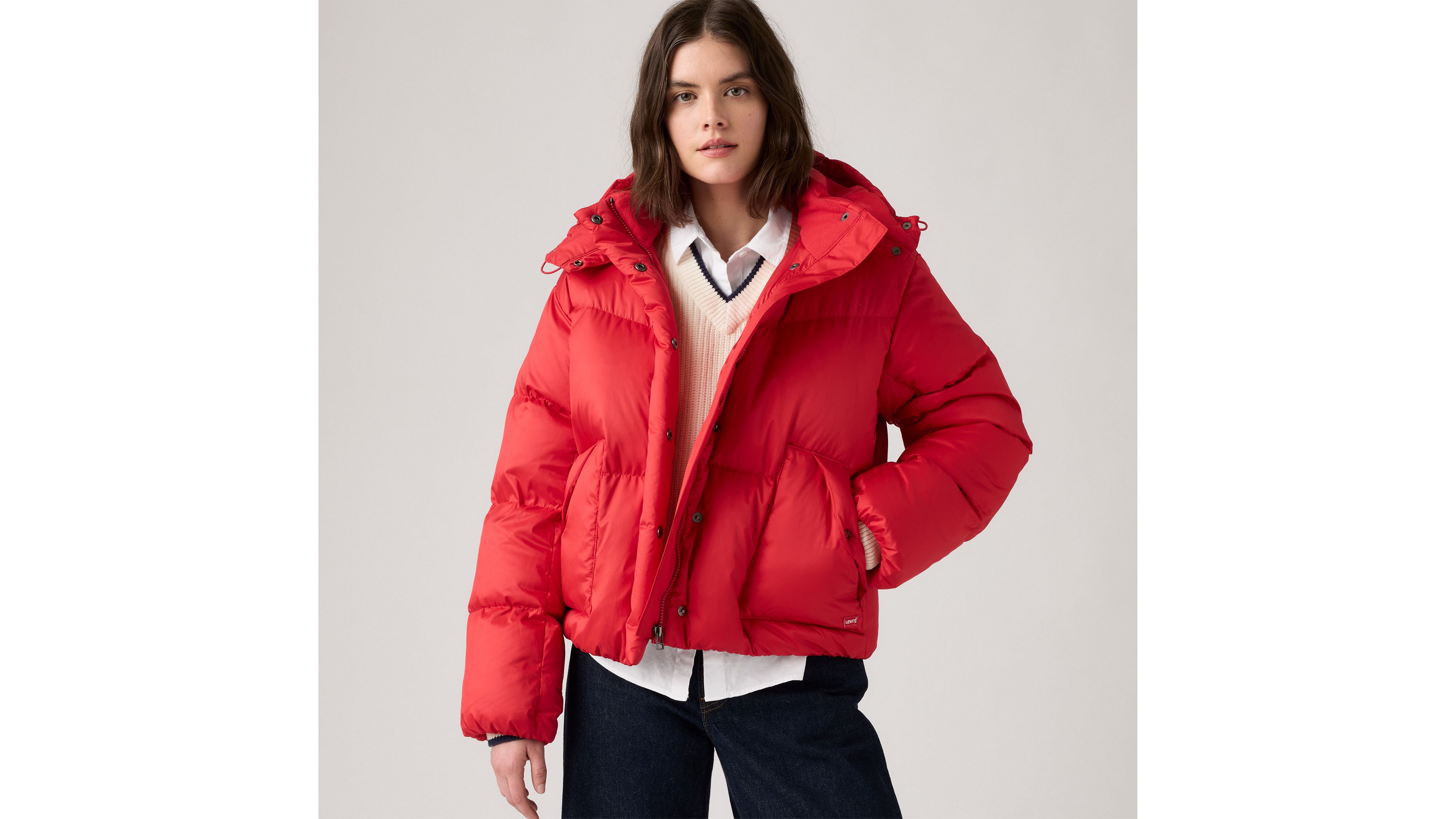 Western Bubble Shortie Jacket - Red | Levi's® IS