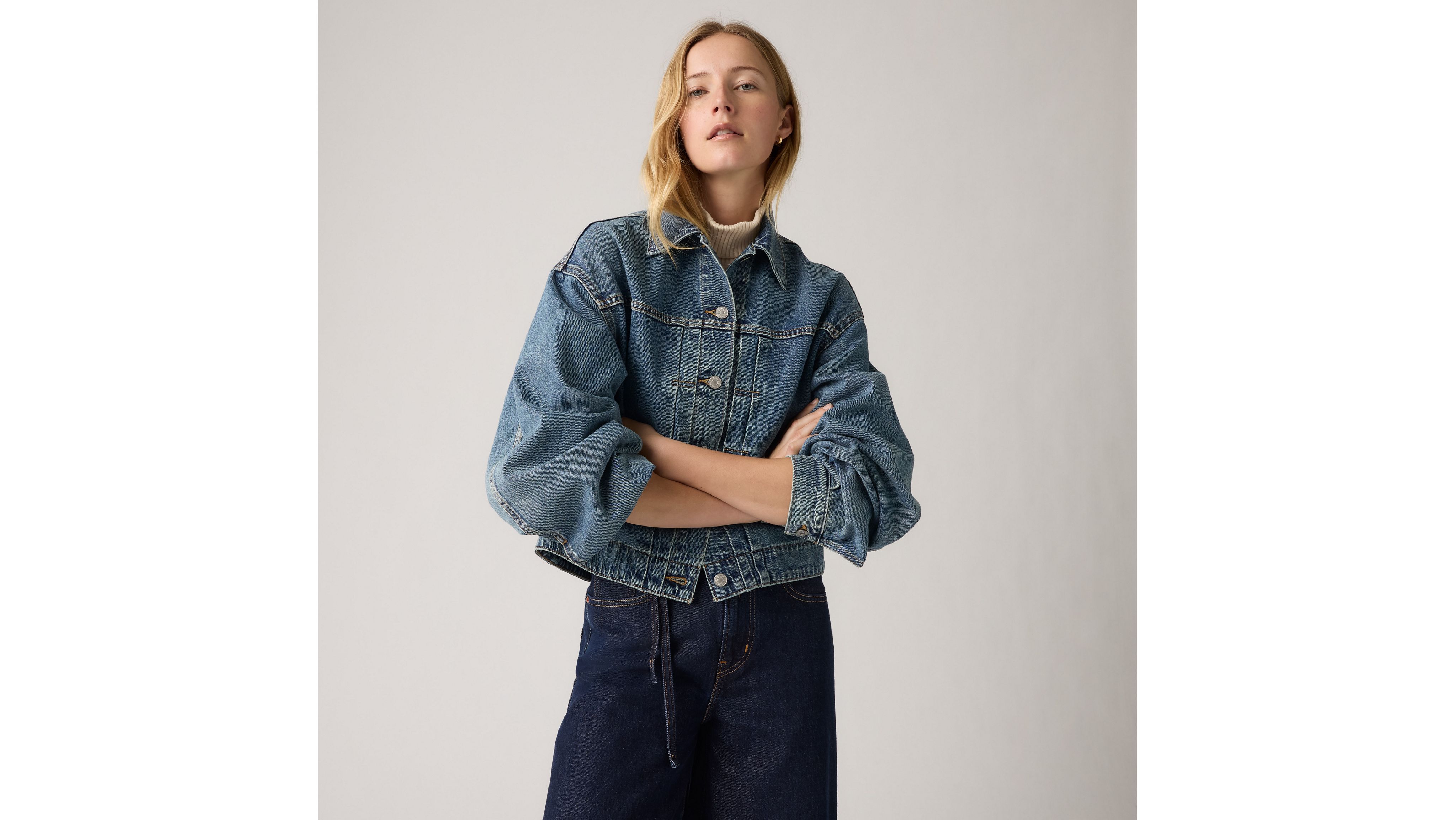 Balloon Sleeve Trucker Jacket 1