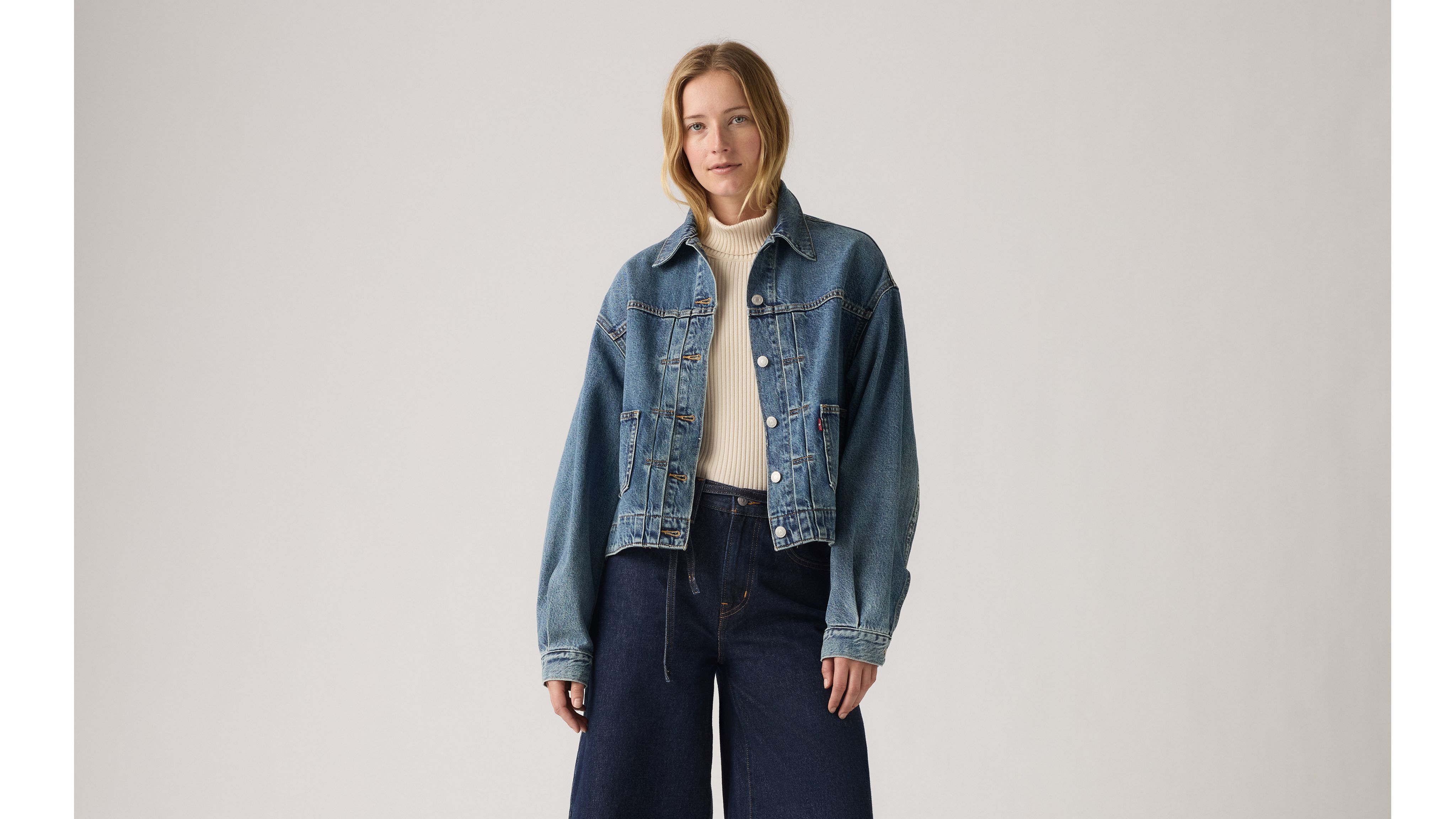 Balloon Sleeve Trucker Jacket