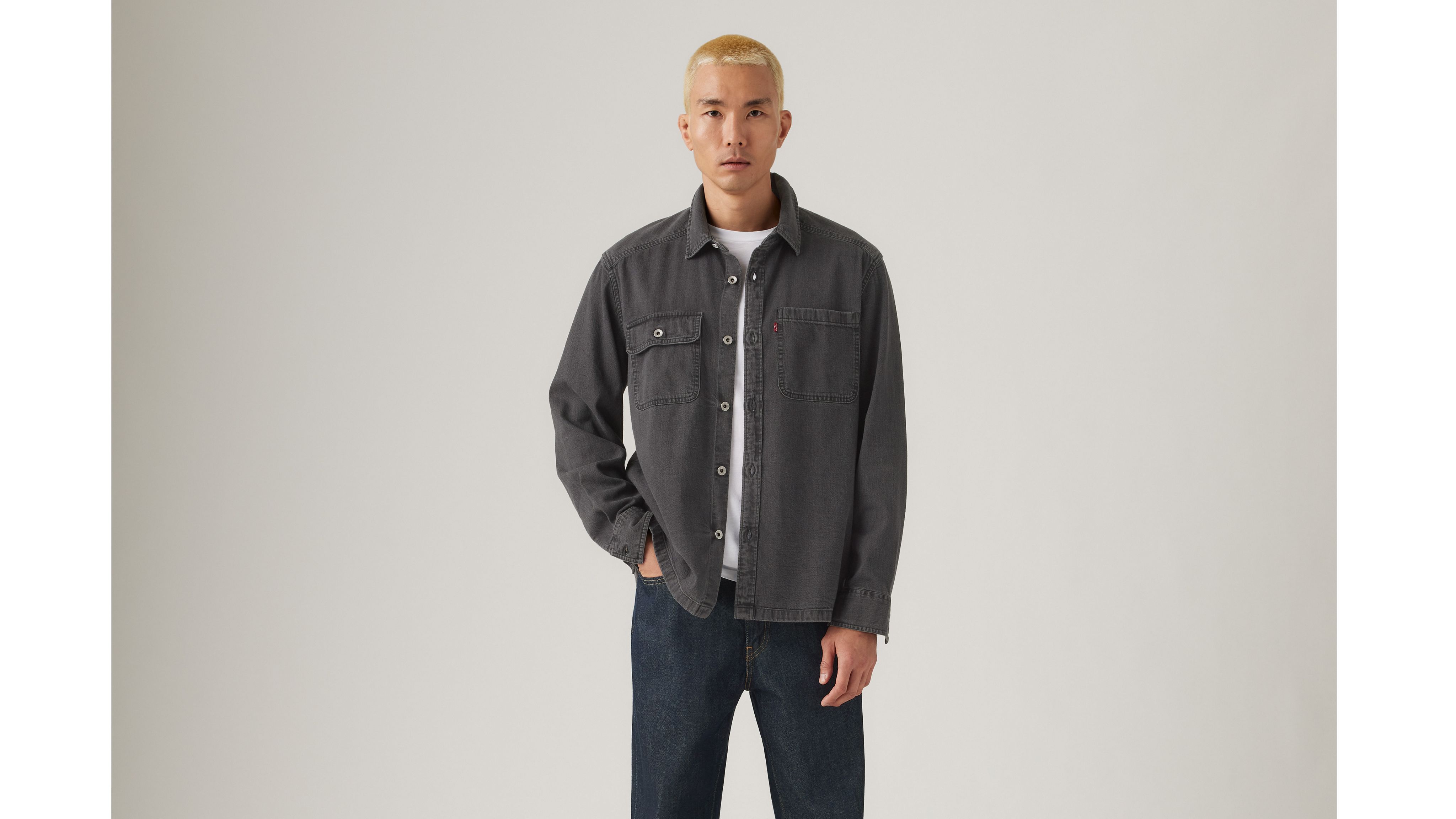 Levi's Truckee Long-sleeve Overshirt In Gray