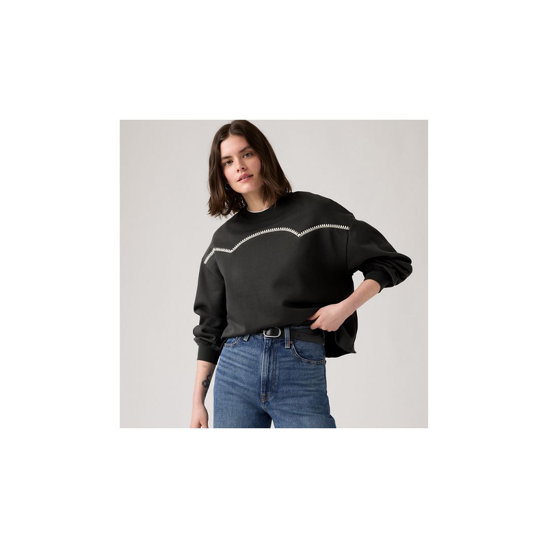 Levi's Leo Western Yolk Sweatshirt In Black