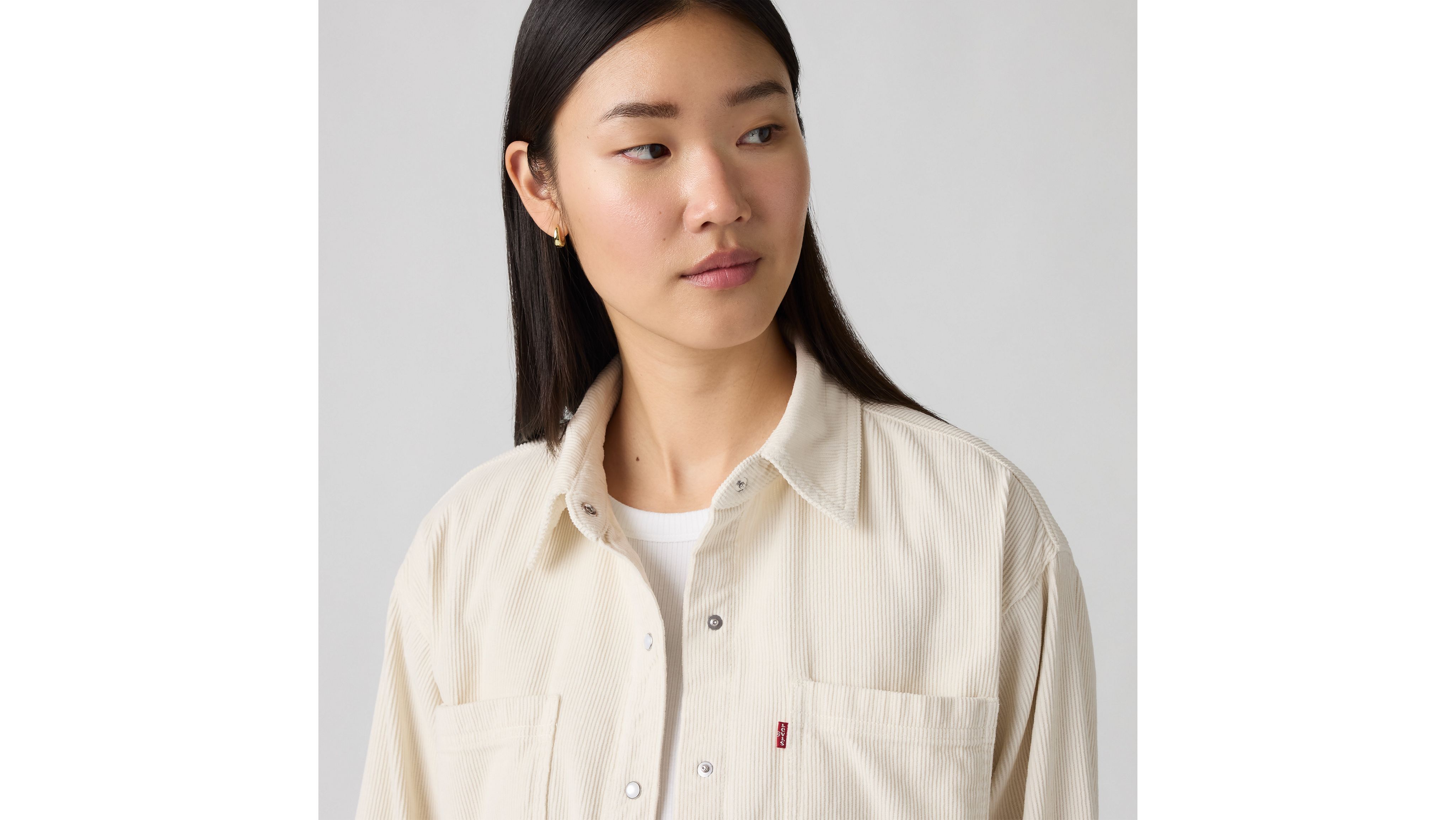 Levi's Iris Corduroy Overshirt In Neutral
