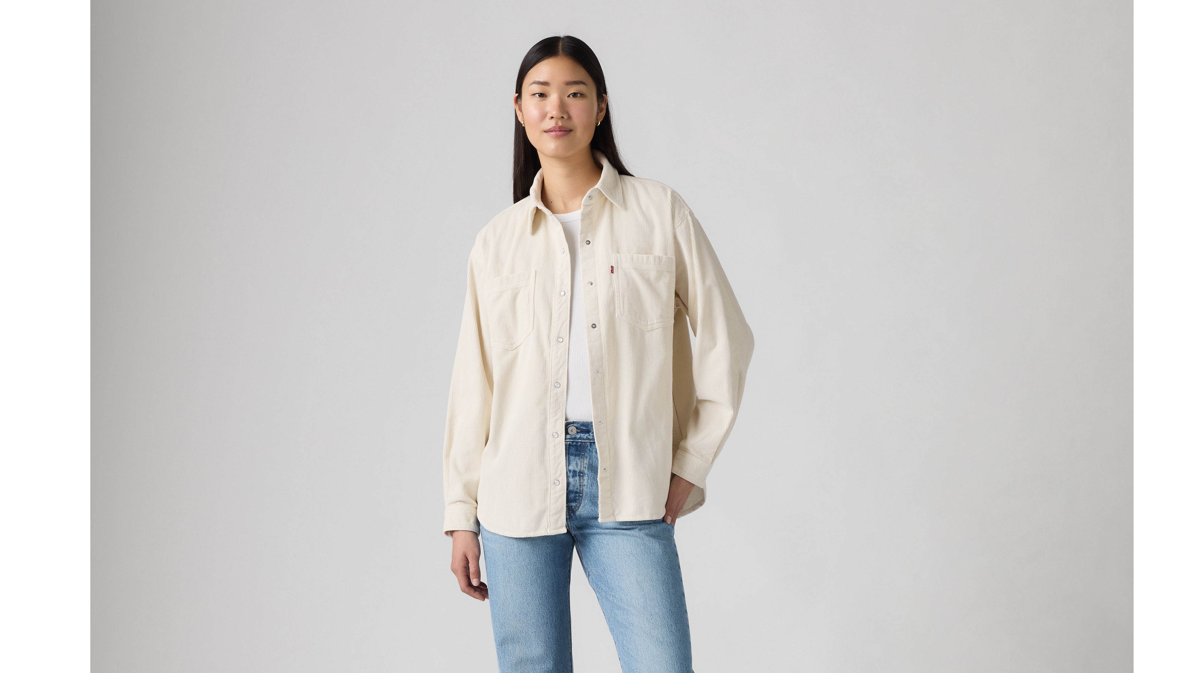 Levi's Iris Corduroy Overshirt In Neutral