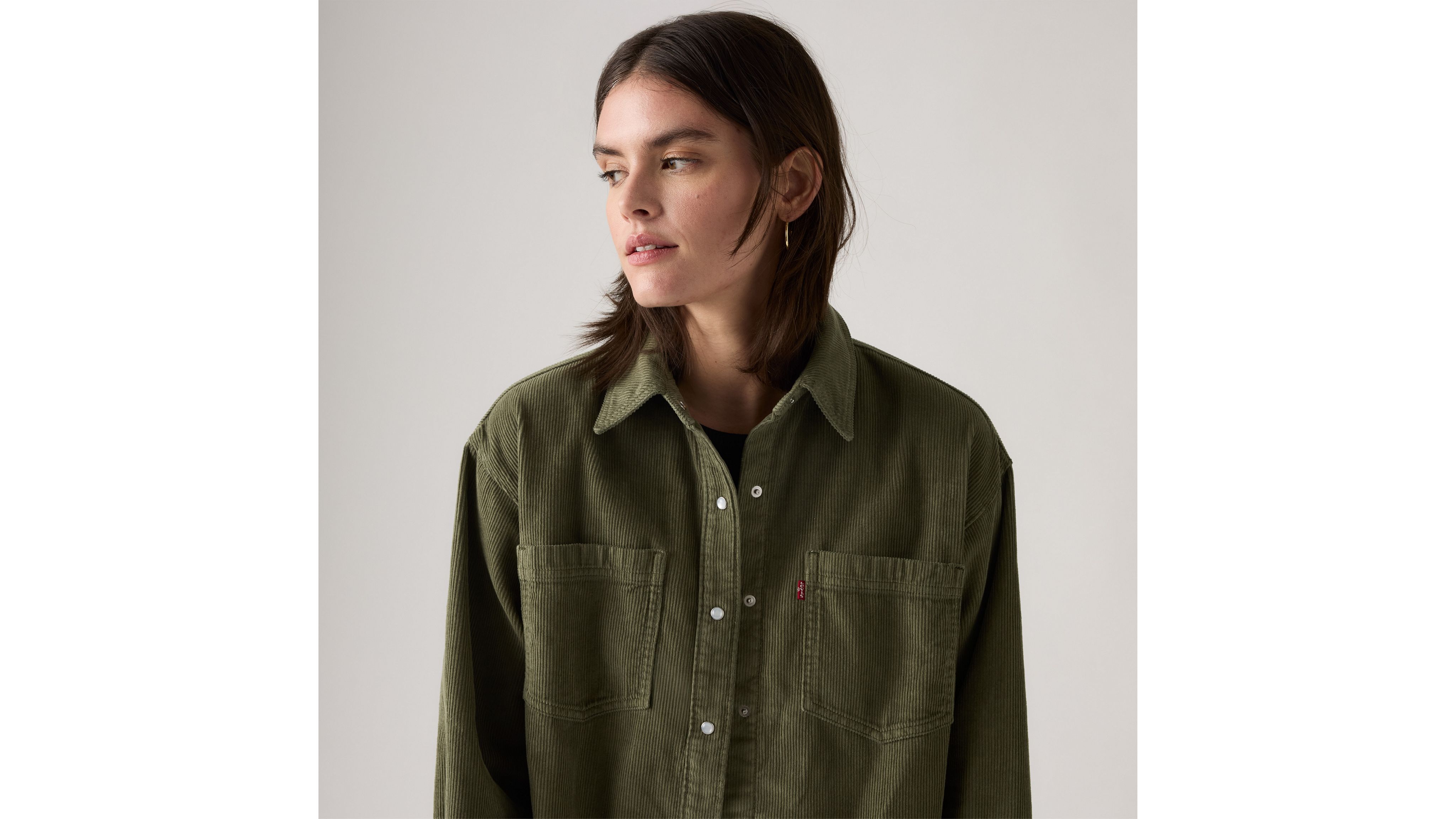 Levi's Iris Corduroy Overshirt In Green