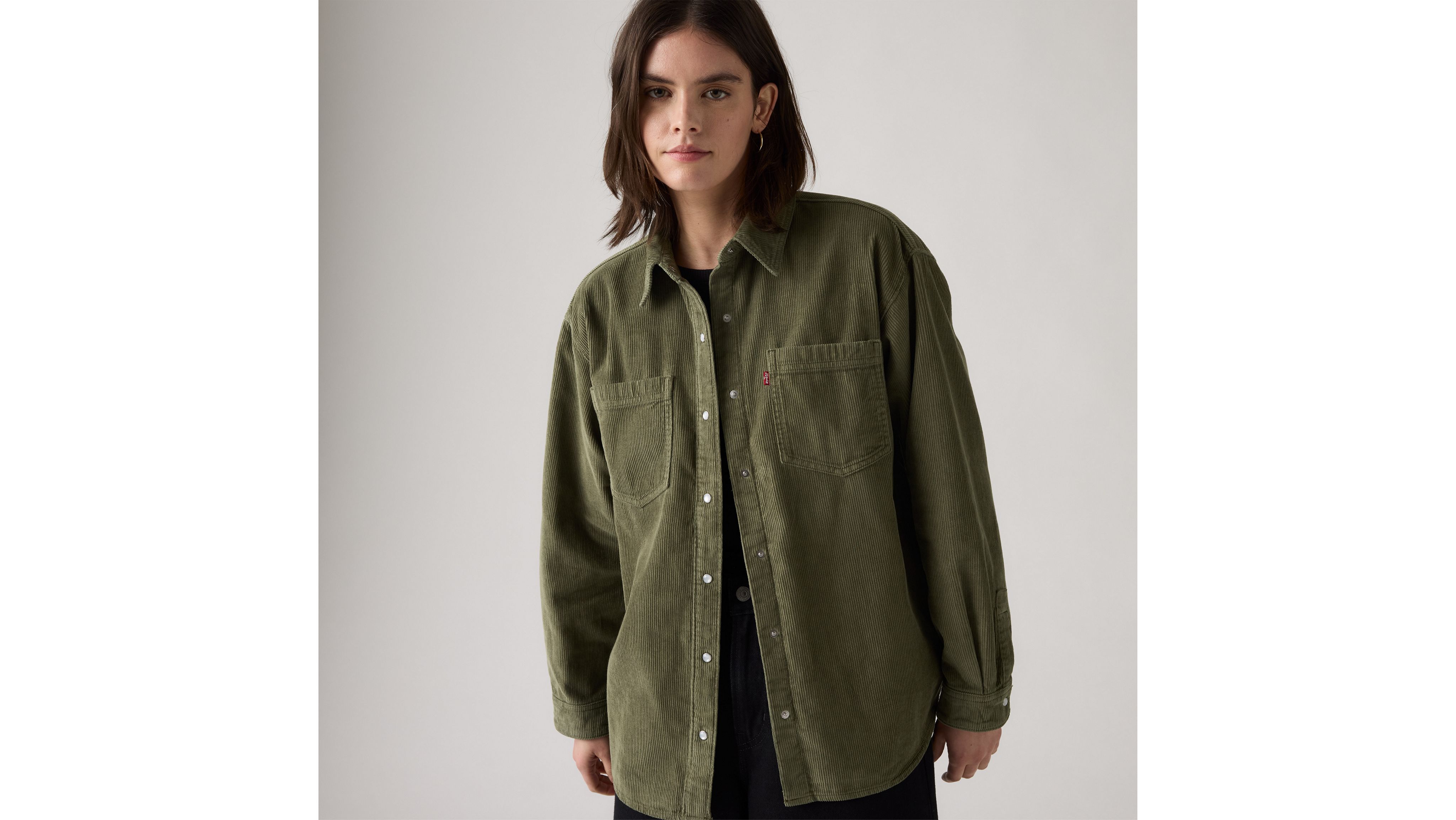 Levi's Iris Corduroy Overshirt In Green