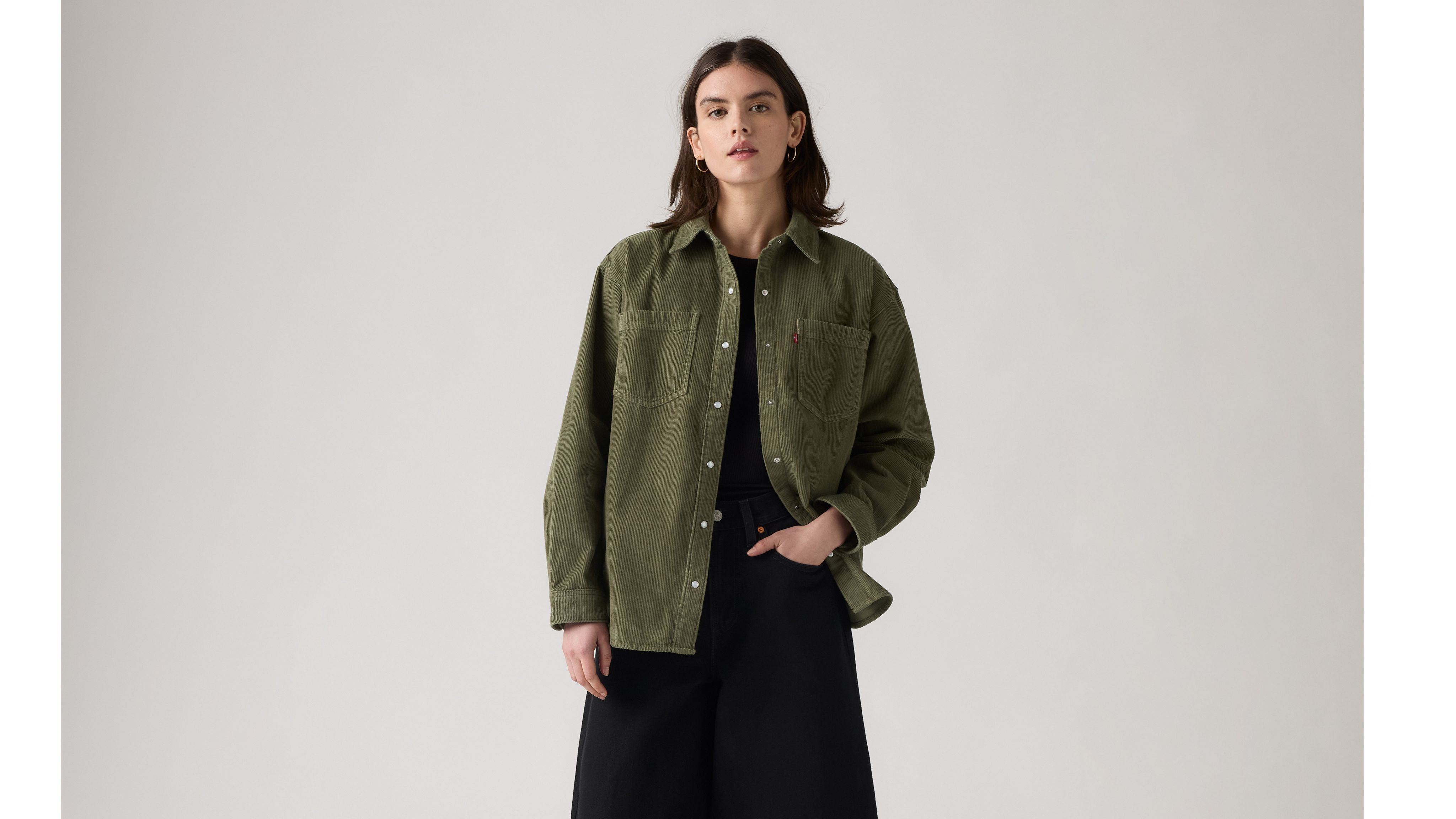 Levi's Iris Corduroy Overshirt In Green