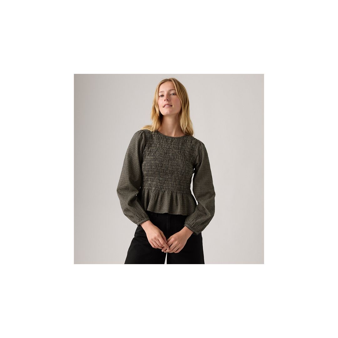 Levi's Fleur Smocked Top In Green