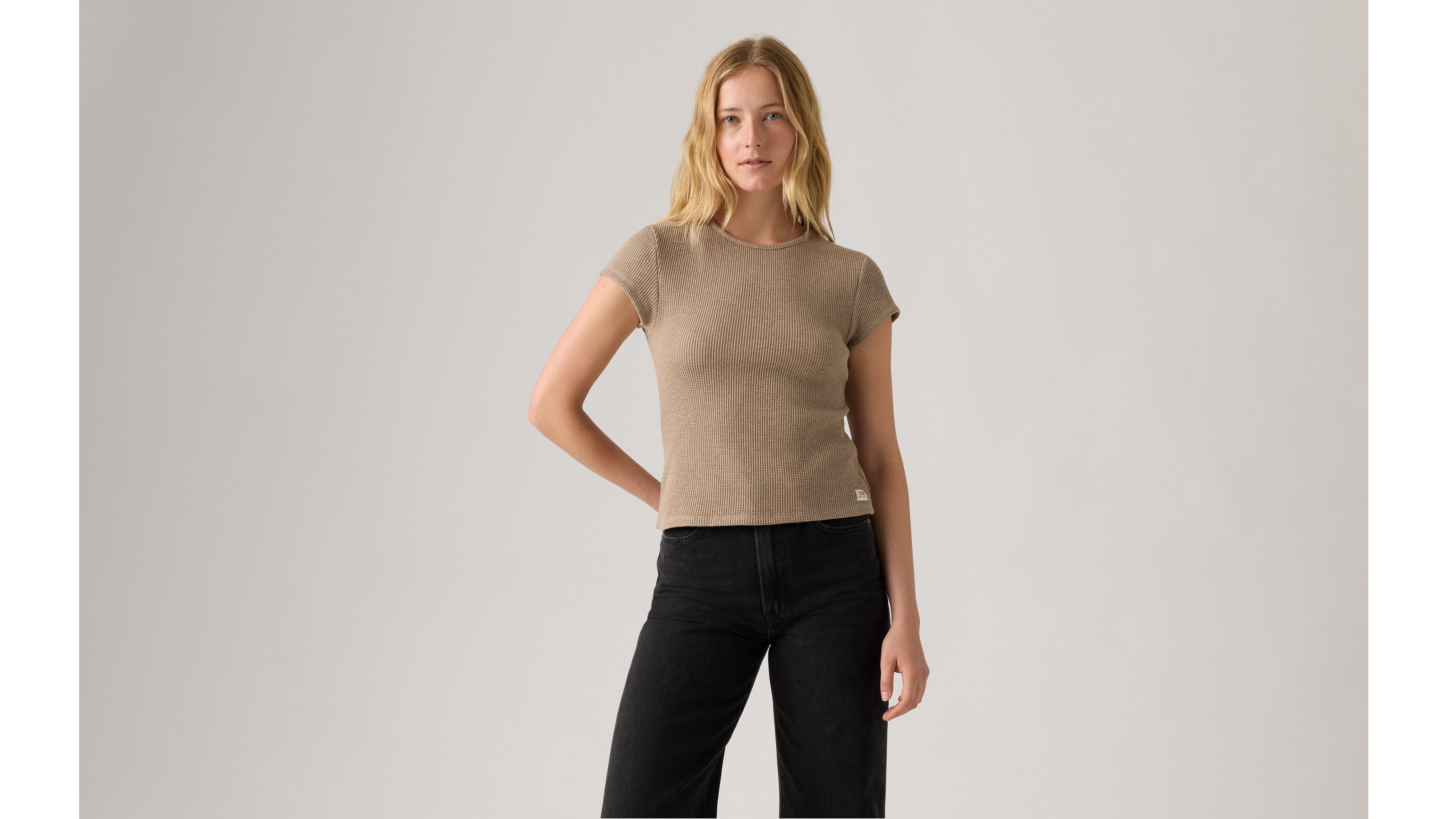 Dry Goods Waffle Cap-Sleeve Tee