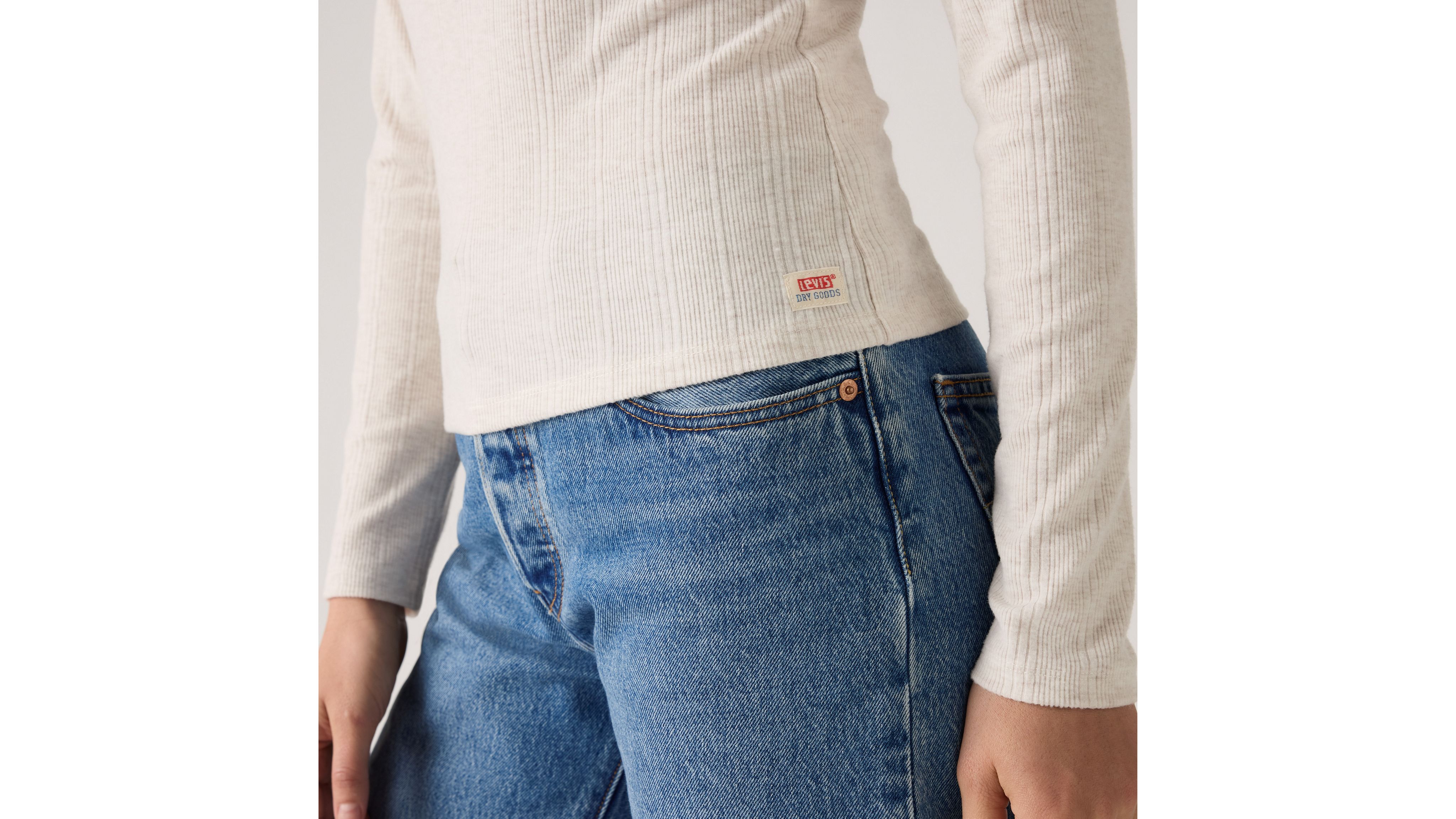 Levi's Dry Goods Women's Supersoft Long-sleeve Tee T-shirt Xl In White