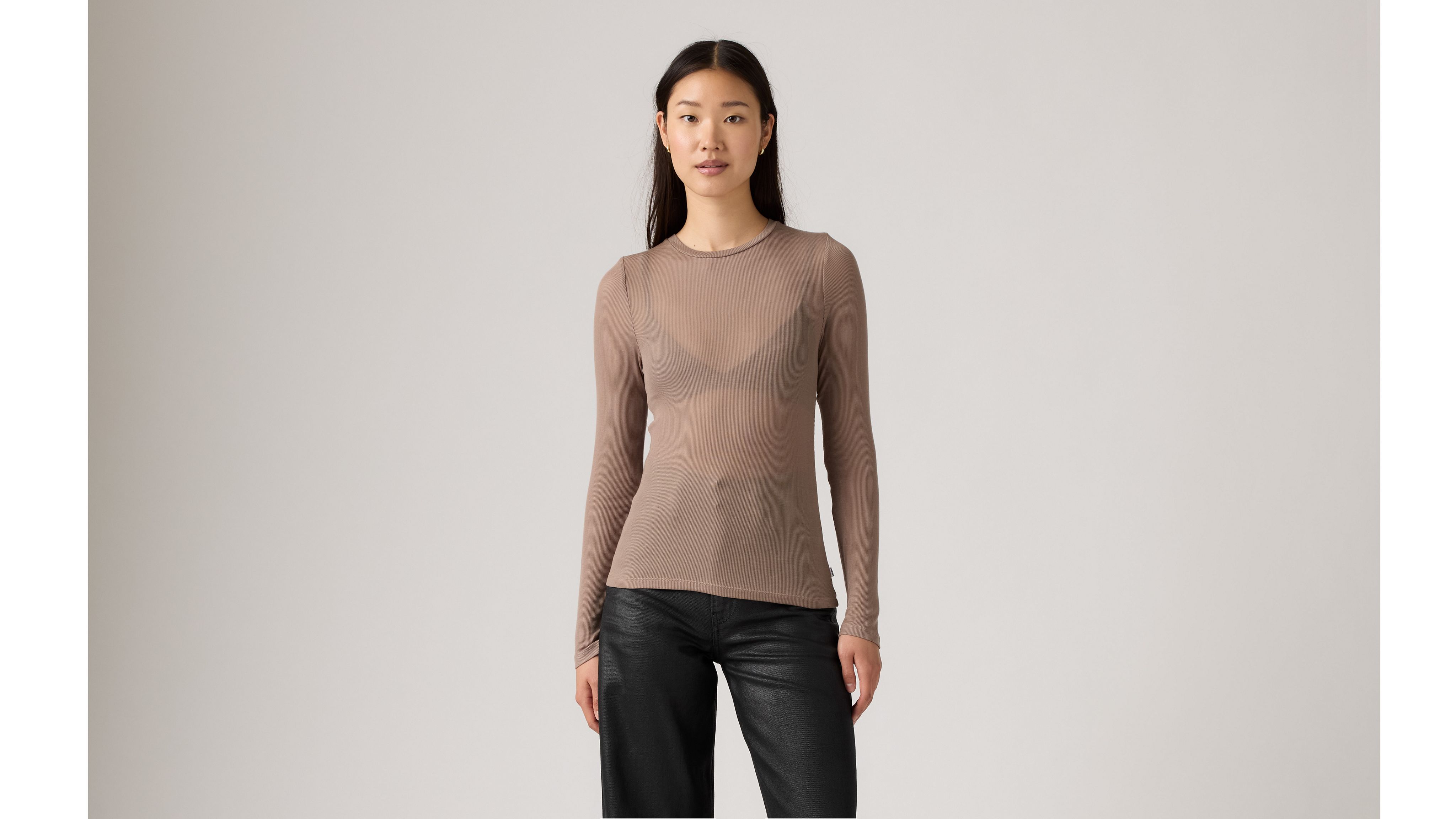 Sheer Long-Sleeve Layering Top 4