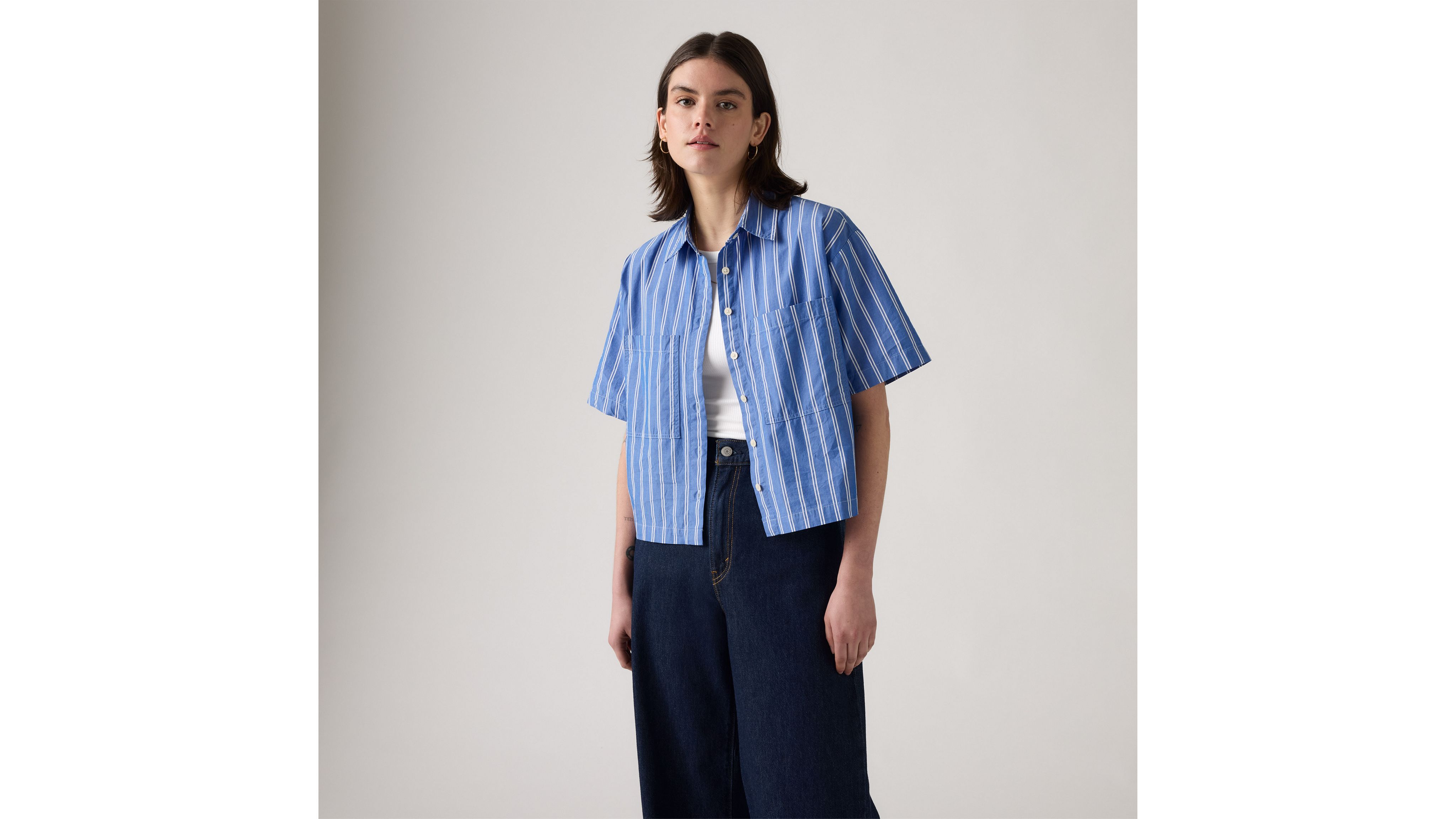 Harlie Short-sleeve Cropped Shirt - Blue | Levi's® US